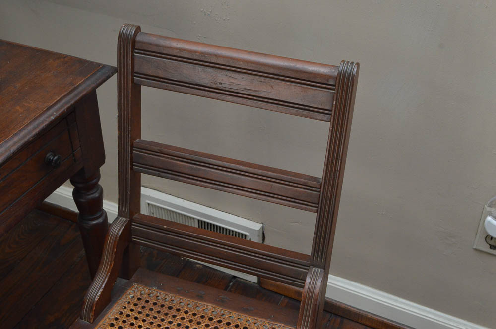 Antique Walnut "Plantation" Desk with Chair
