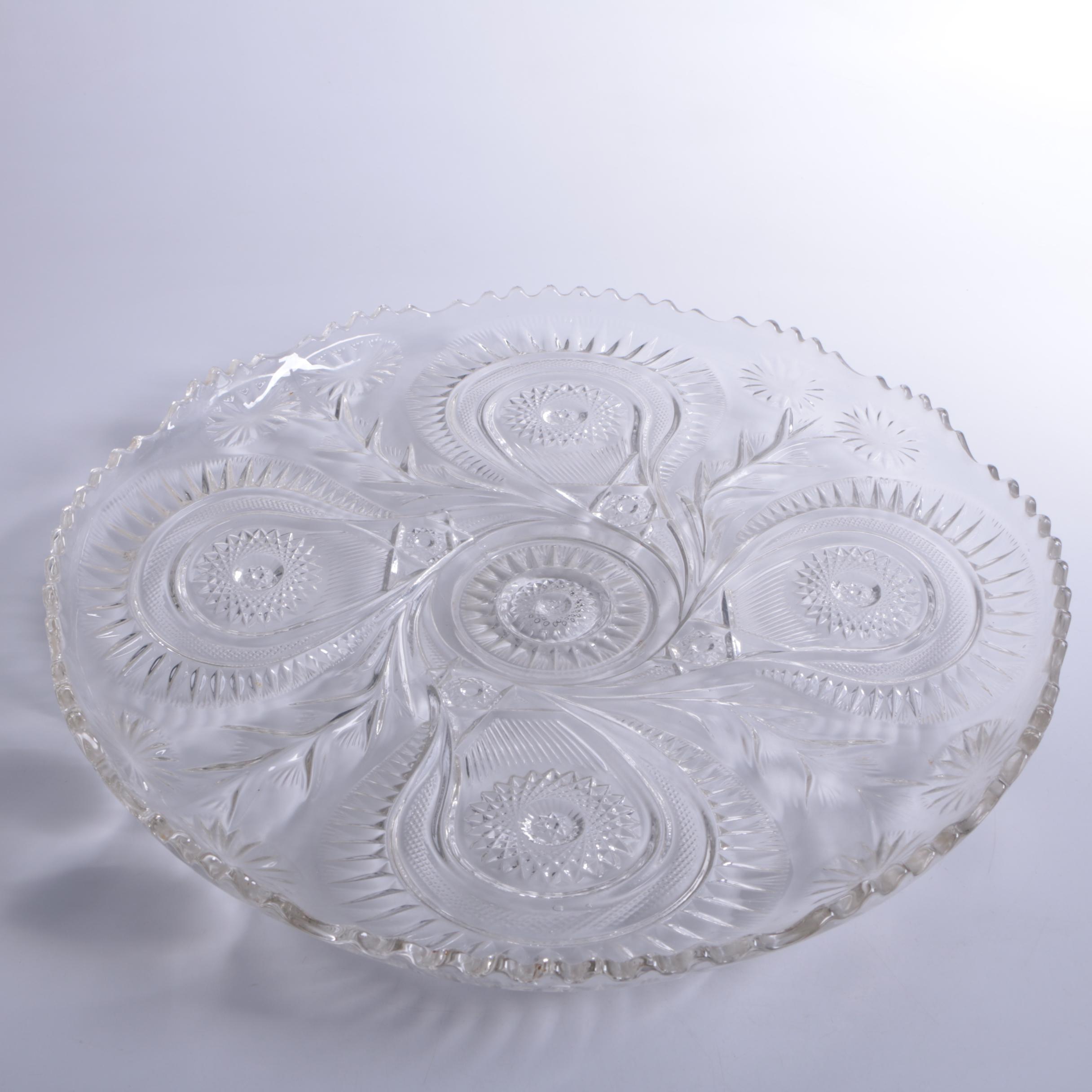 Smith Glass "Pinwheel and Stars" Glass Platter