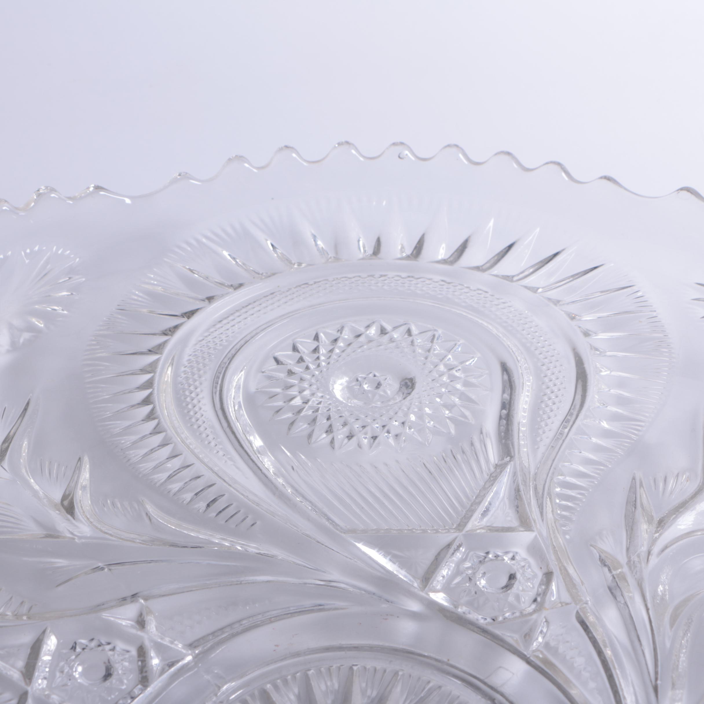 Smith Glass "Pinwheel and Stars" Glass Platter