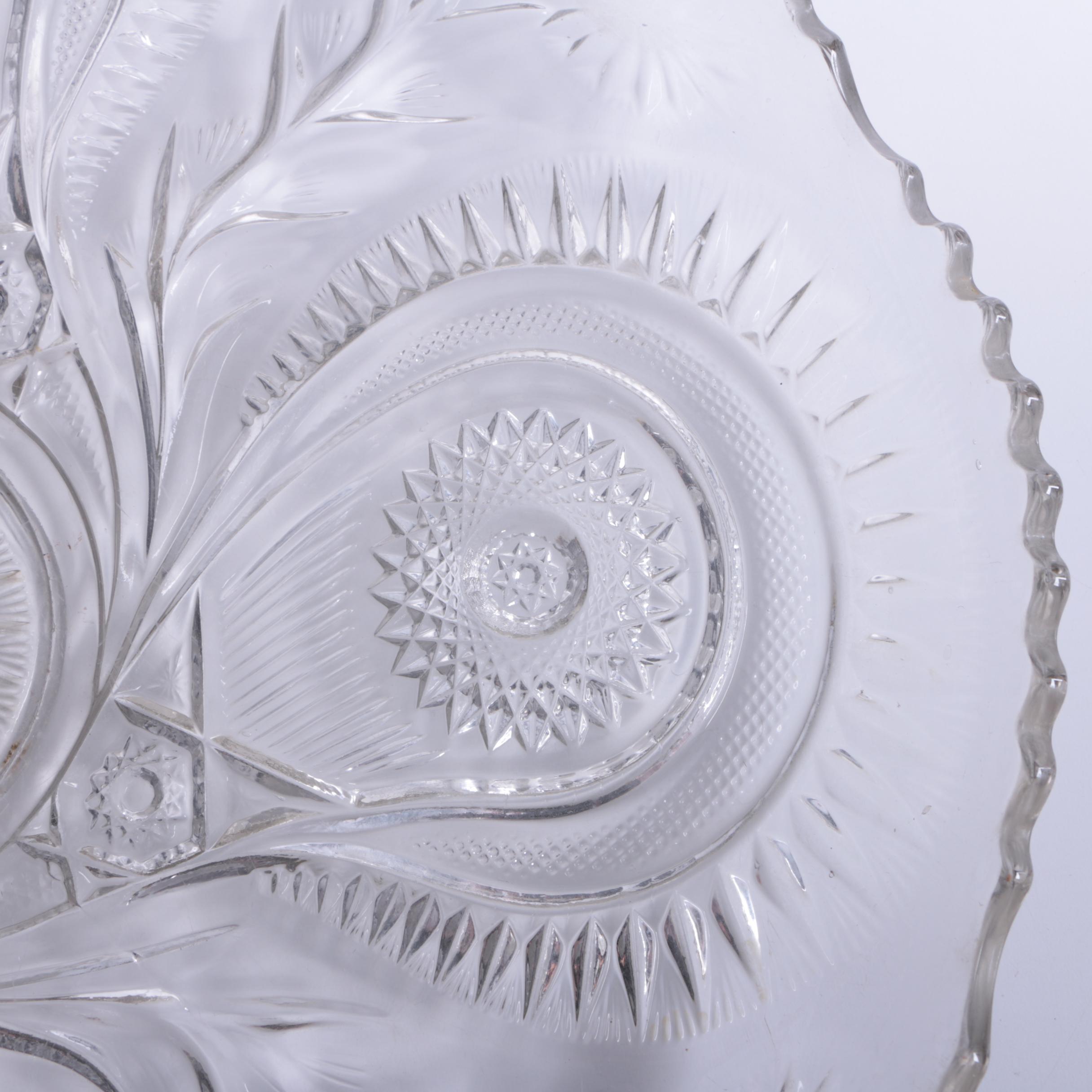 Smith Glass "Pinwheel and Stars" Glass Platter