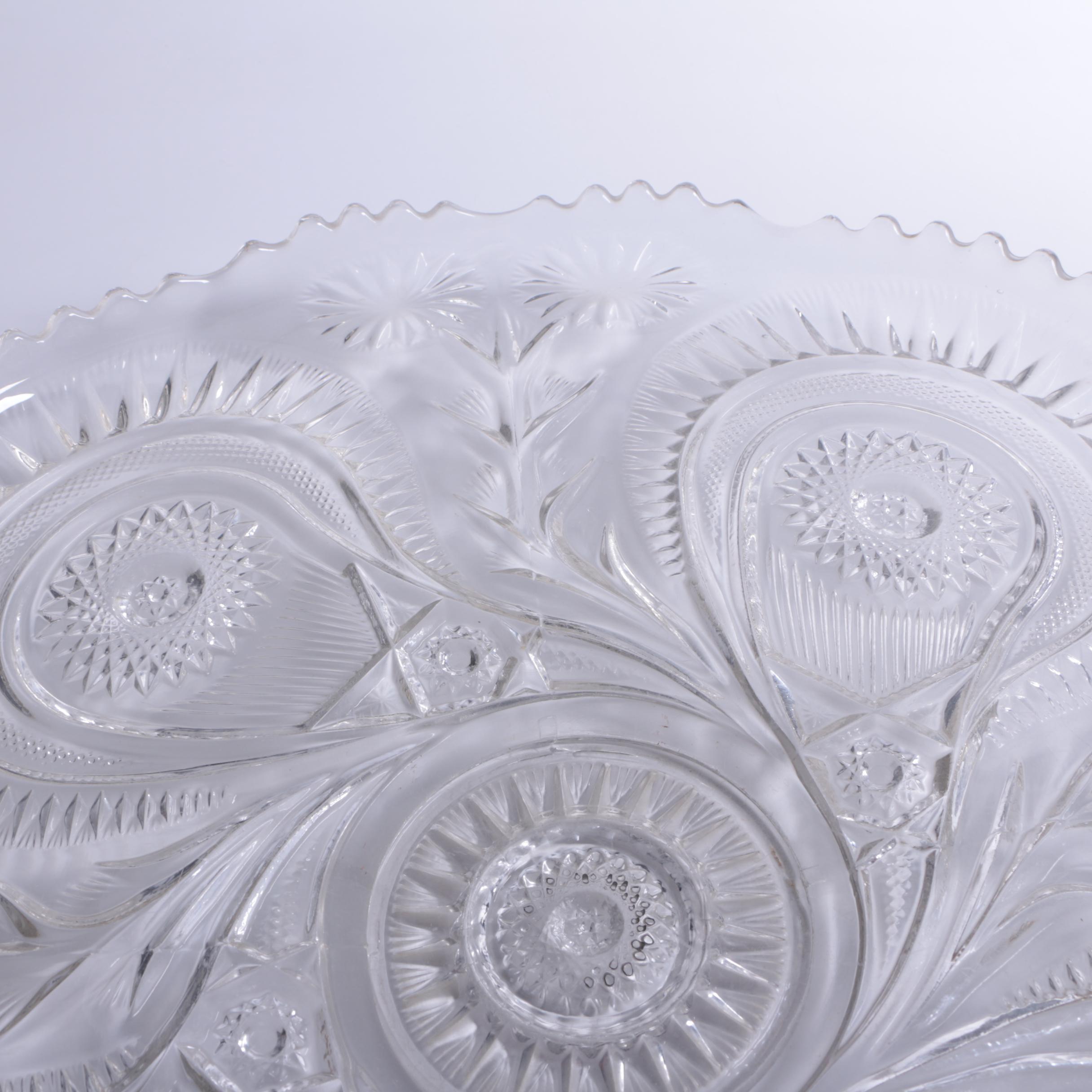 Smith Glass "Pinwheel and Stars" Glass Platter
