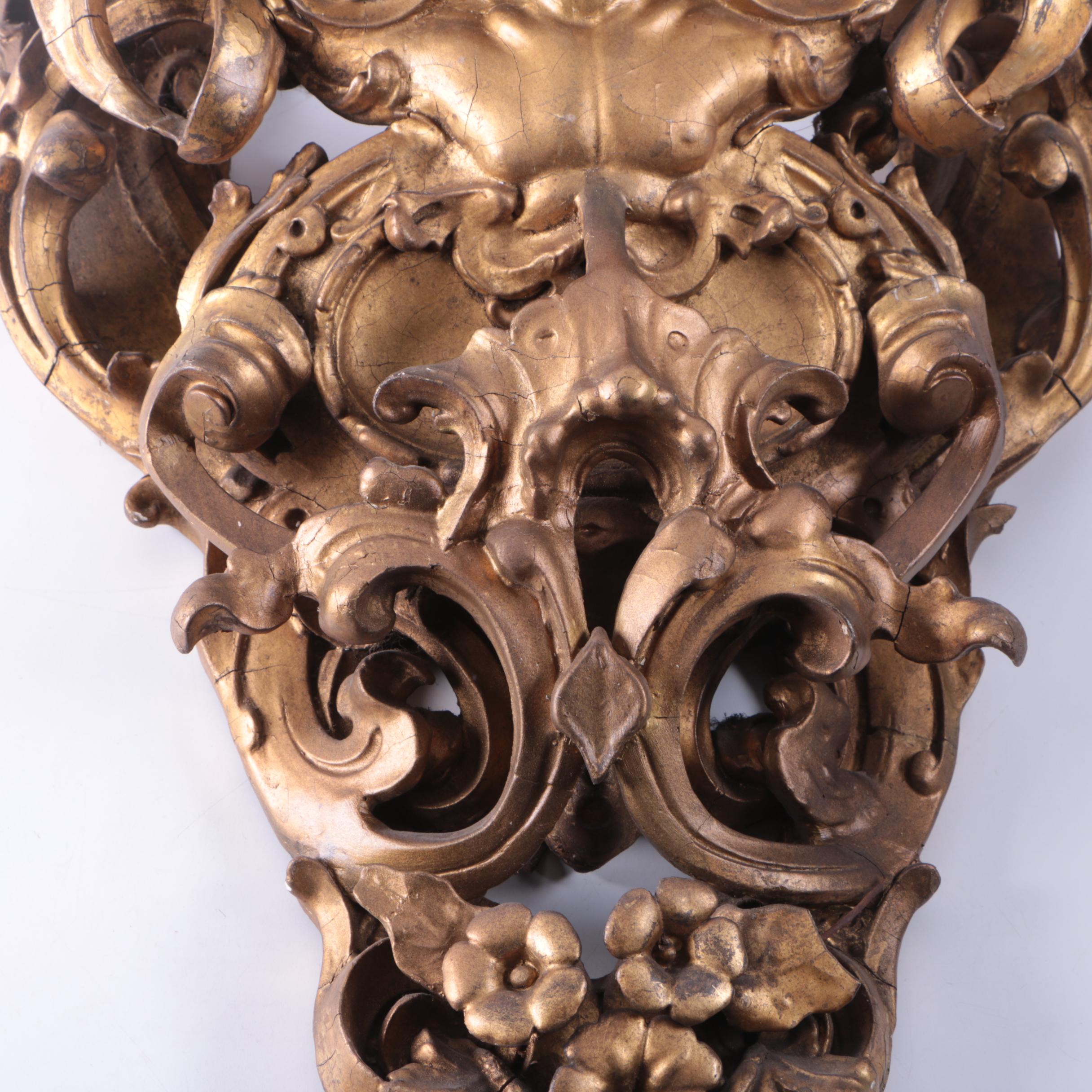Antique Italian Baroque Gilt Wall Brackets