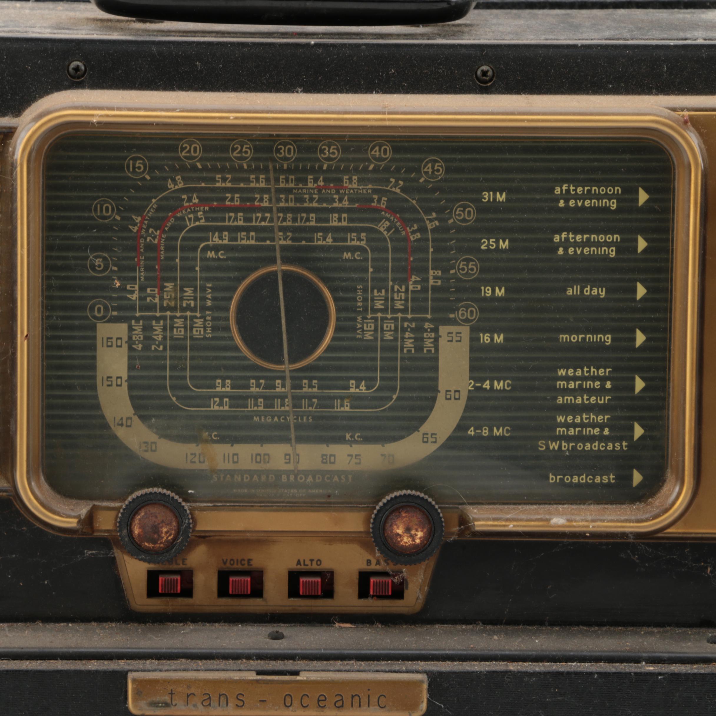 Vintage Zenith Wave Magnet Trans-Oceanic Shortwave Radio