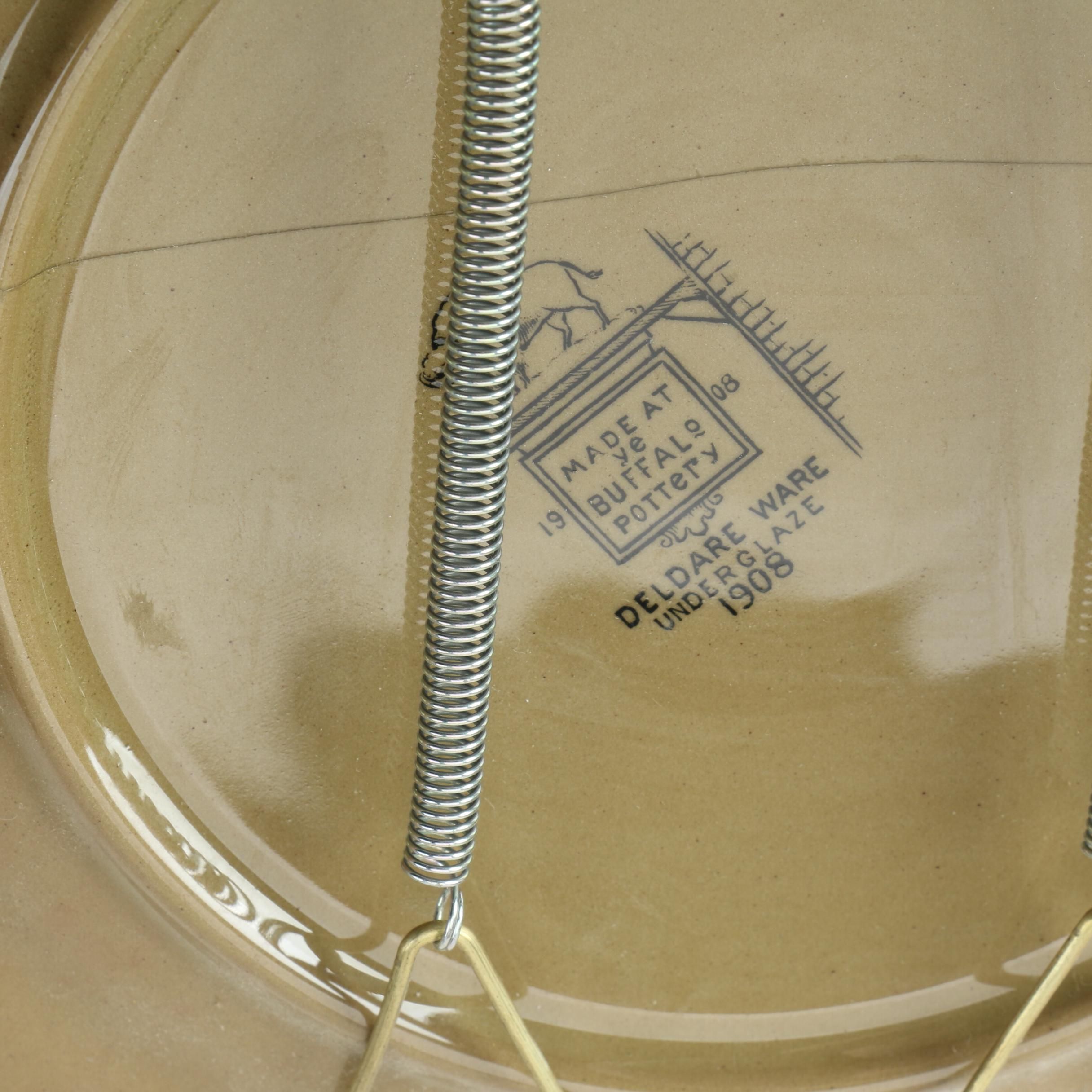 Pair of Antique Hand-Painted Buffalo Pottery Deldare Plates