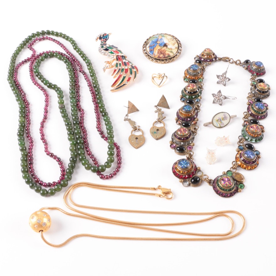 Costume and Gemstone Jewelry Including a Sorrelli Necklaces