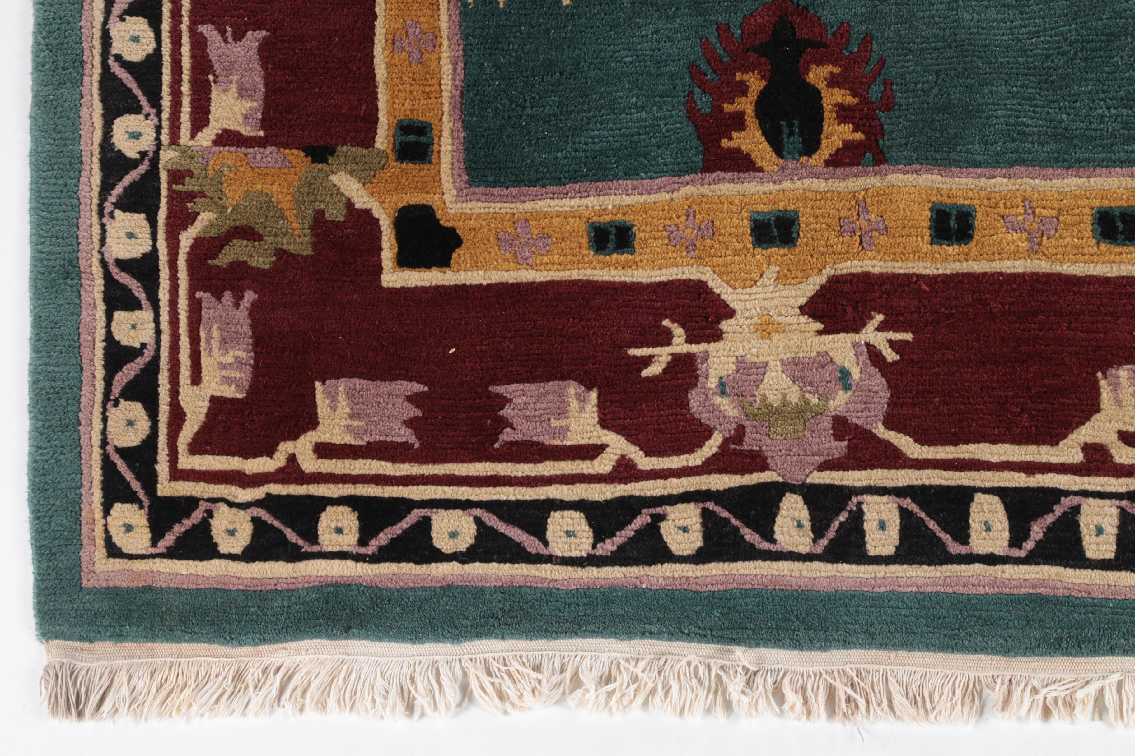 Hand-Knotted Tibetan Wool Area Rug