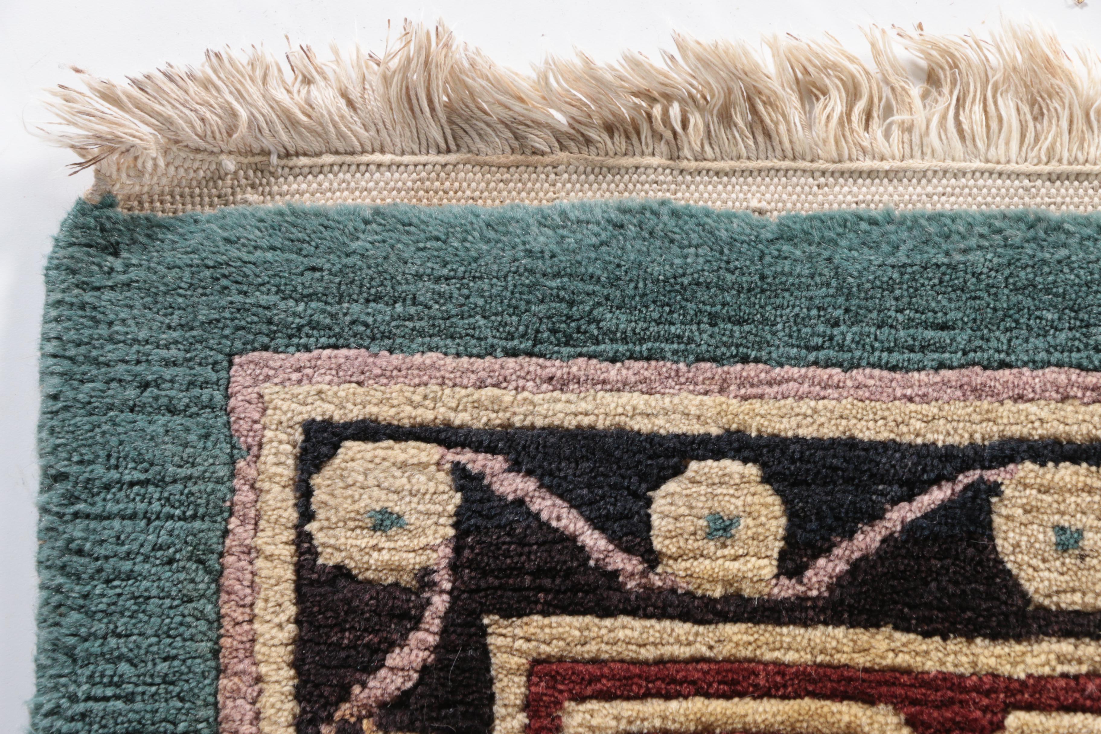 Hand-Knotted Tibetan Wool Area Rug