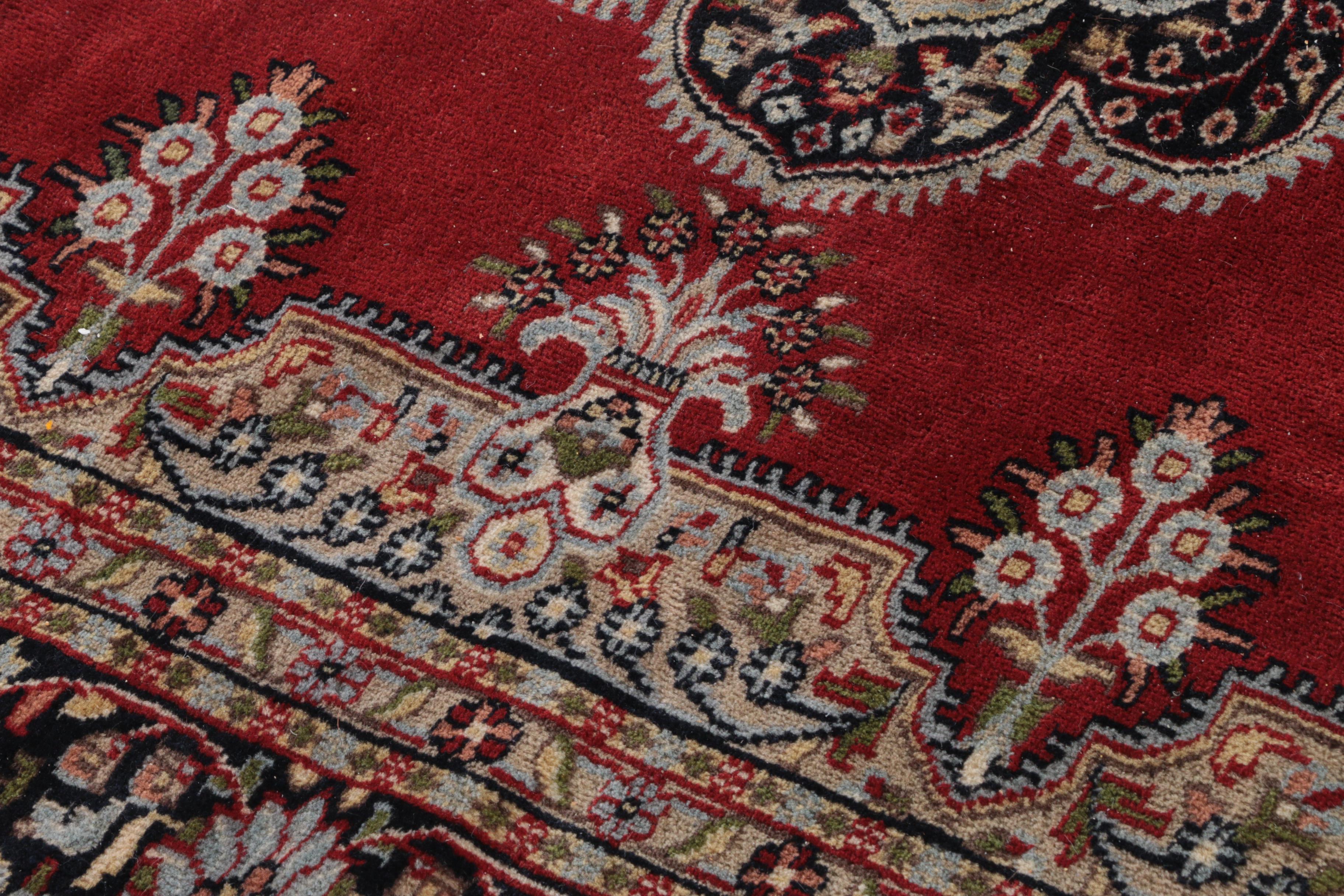Hand-Knotted Indo-Persian Kerman-Style Wool Area Rug
