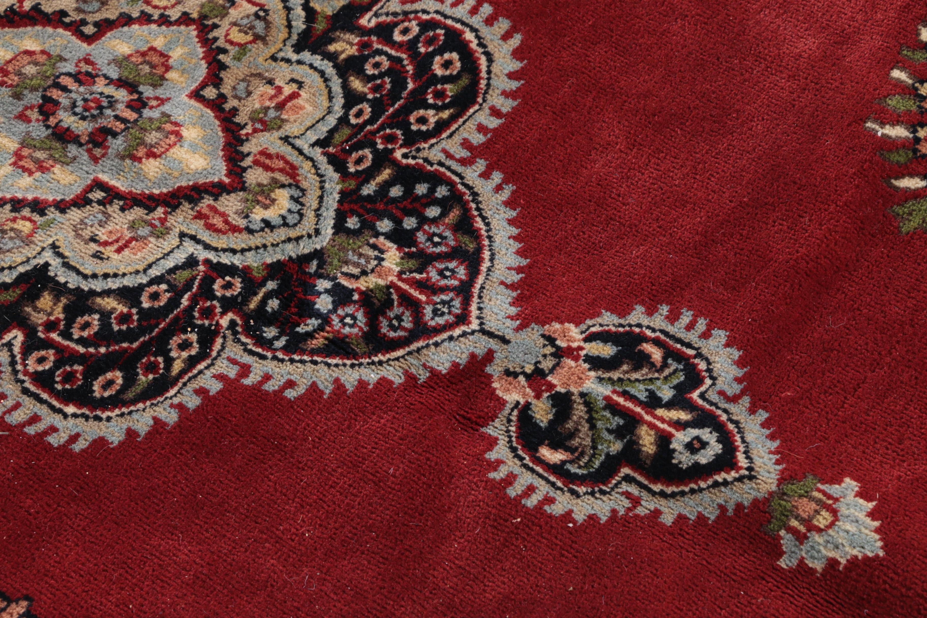 Hand-Knotted Indo-Persian Kerman-Style Wool Area Rug