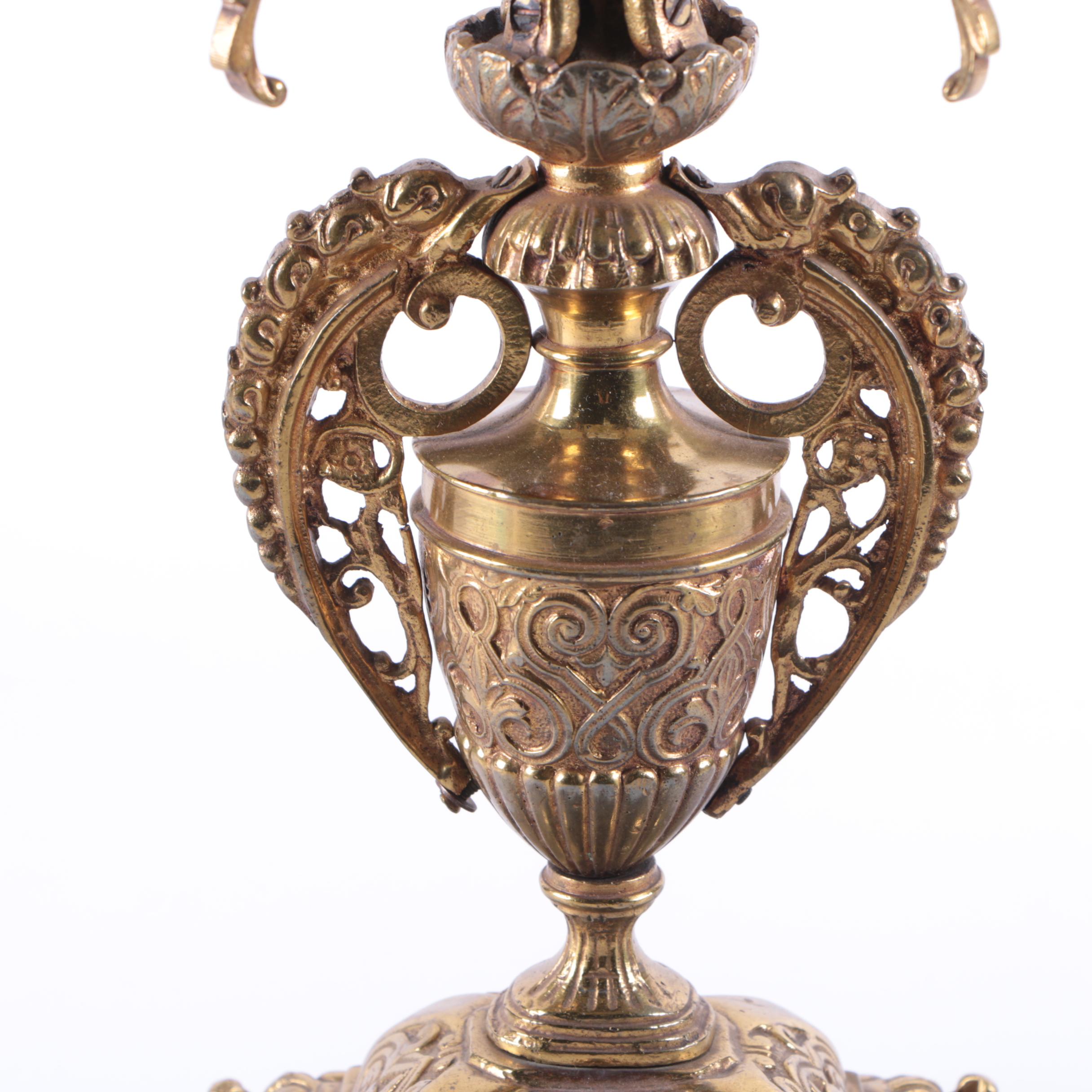 Converted French Baroque Candelabrum Table Lamp