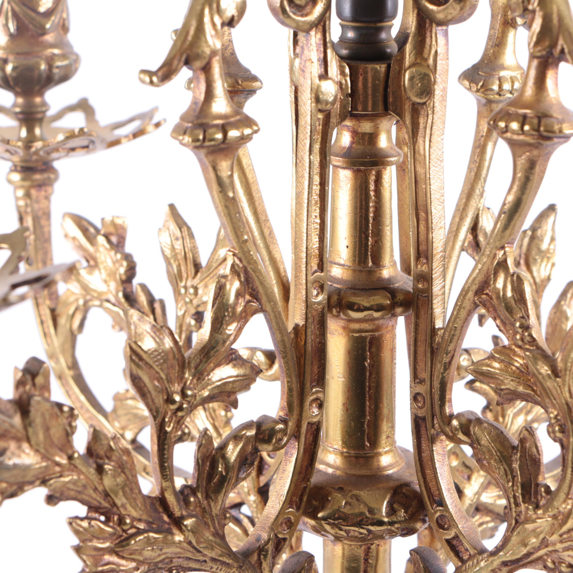 Converted French Baroque Candelabrum Table Lamp