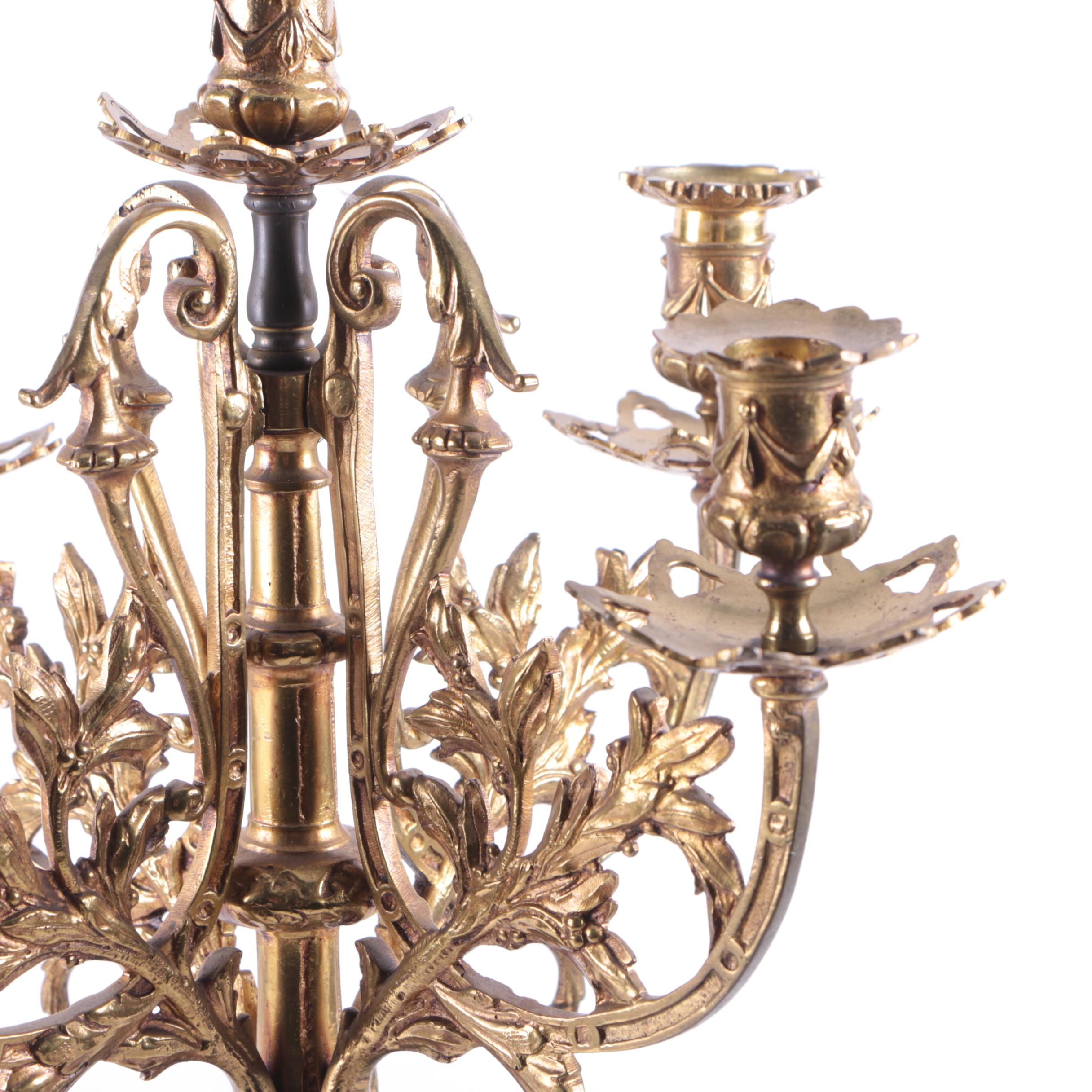 Converted French Baroque Candelabrum Table Lamp