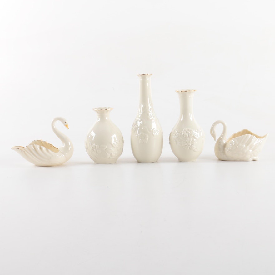 Lenox Vases and  Swan Dishes