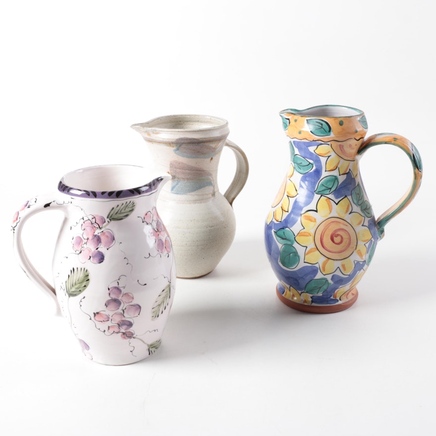 Hand Painted Ceramic Pitchers