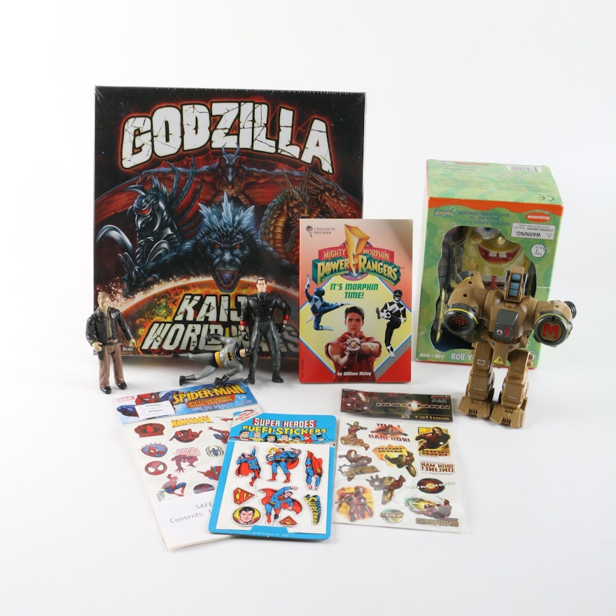 Action Figures, Stickers, "Godzilla" Board Game, and Other Toys