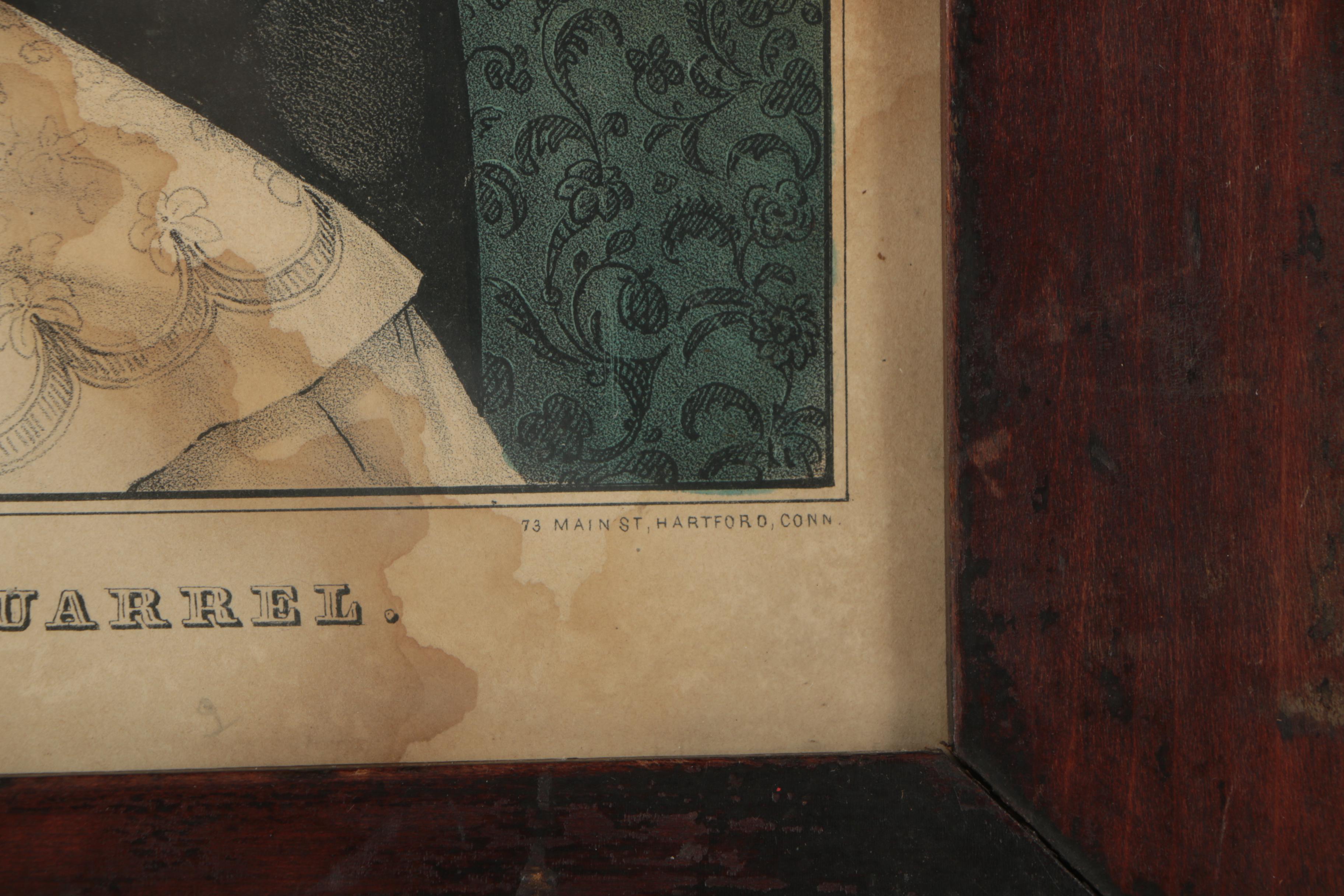 E.B. and E.C. Kellogg Color Lithograph "The Lover's Quarrel"