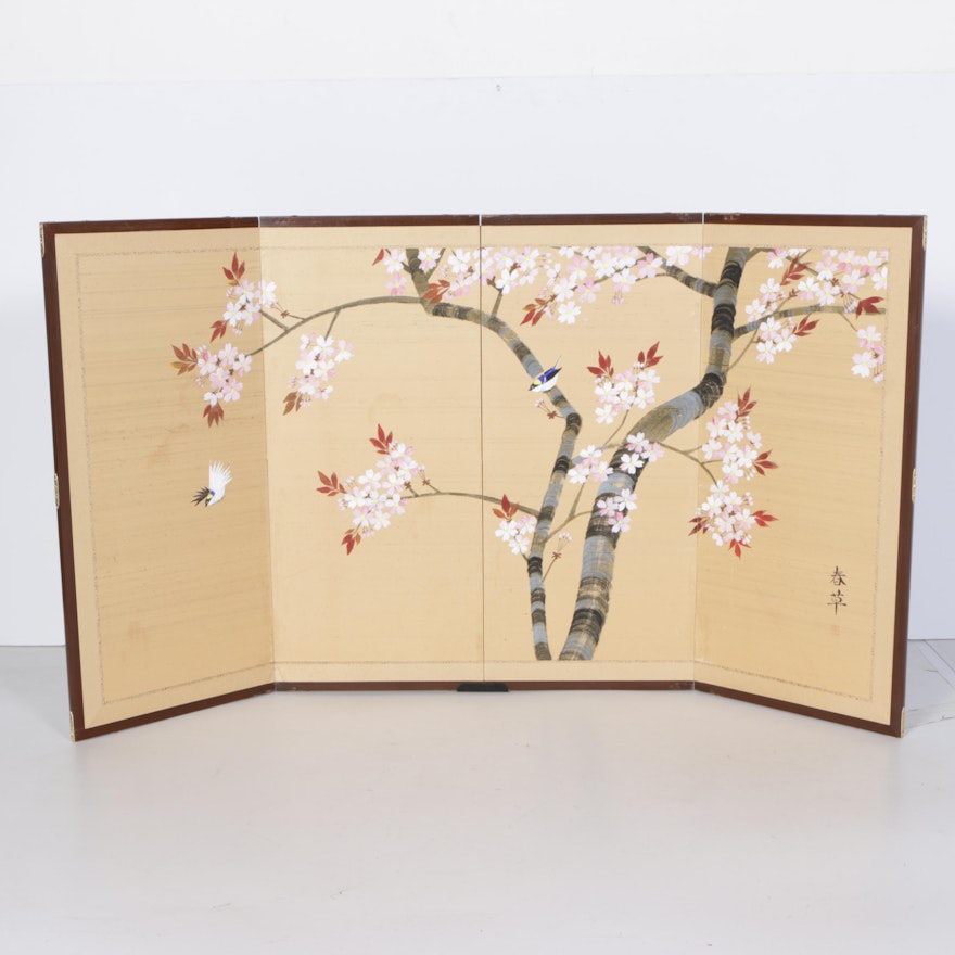 Painted Japanese Screen
