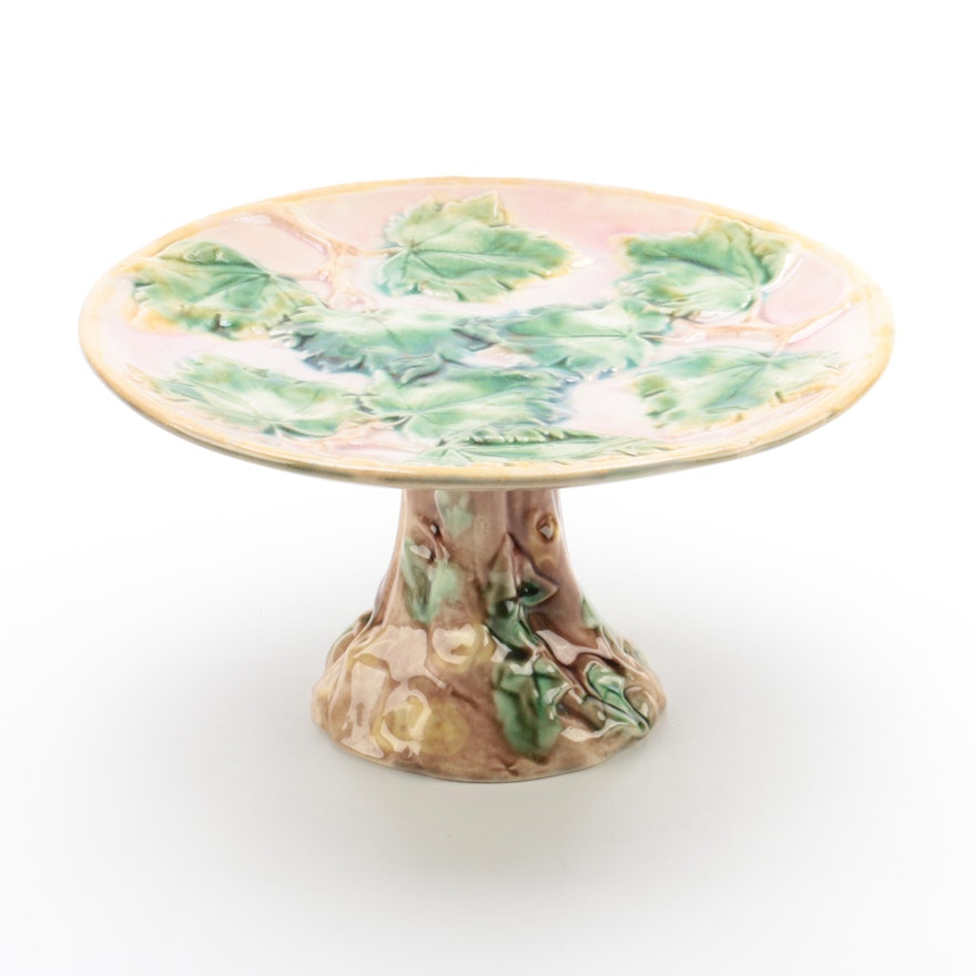 Antique Griffin, Smith and Hill American Etruscan Majolica Cake Stand