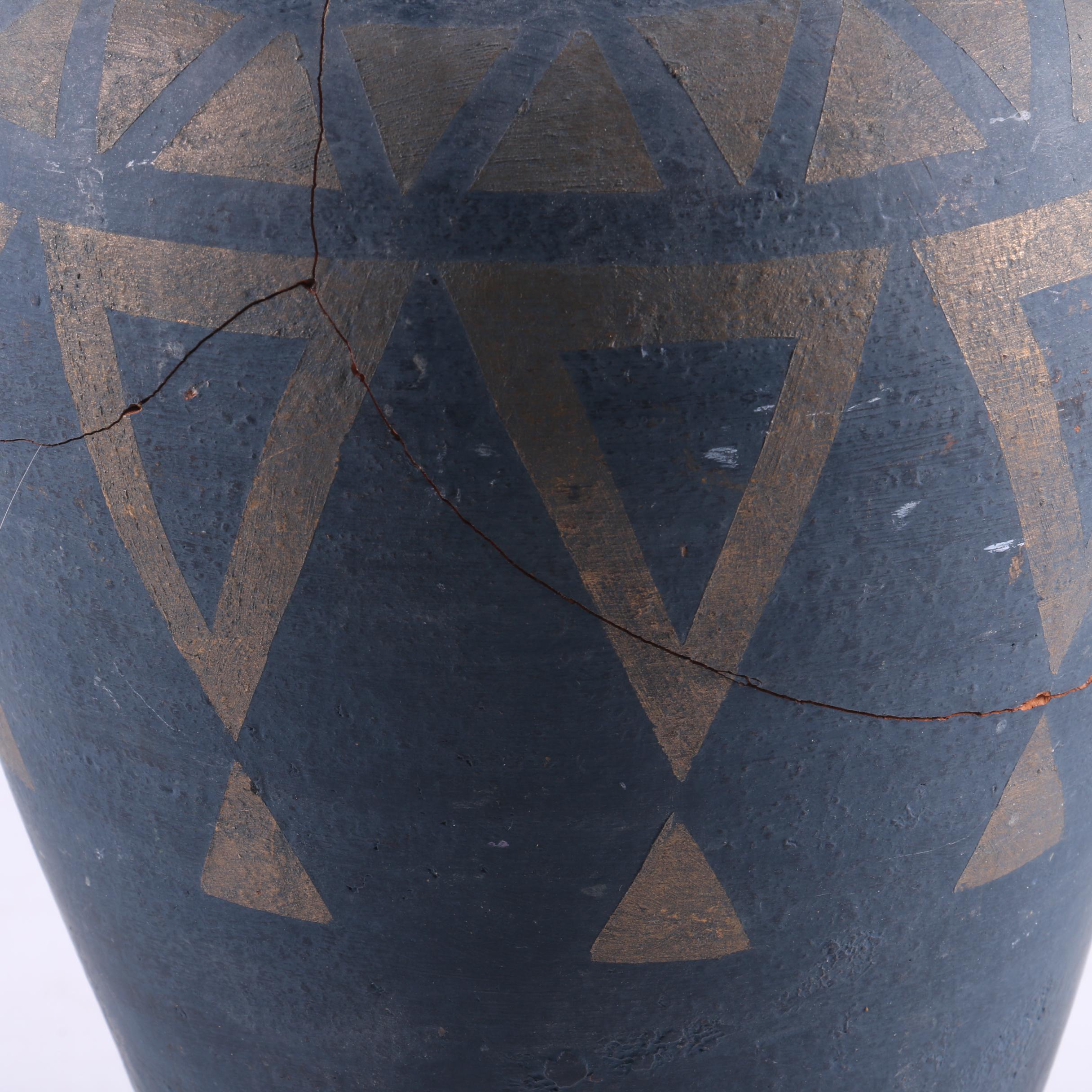 French Sarreguemines Faience Slop Pail and Earthenware Vase