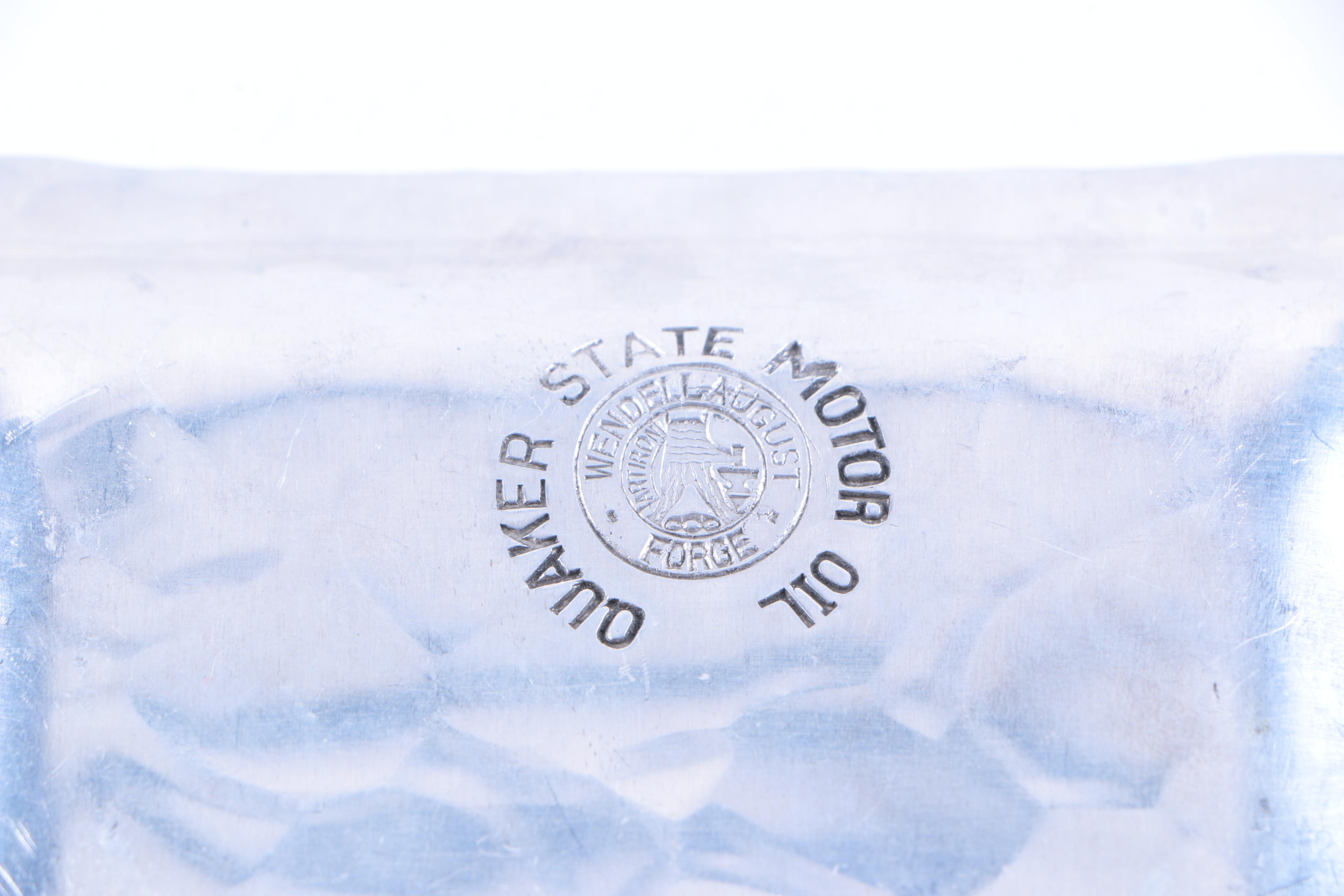 Vintage Ceramic Creamer and Metal Saucers