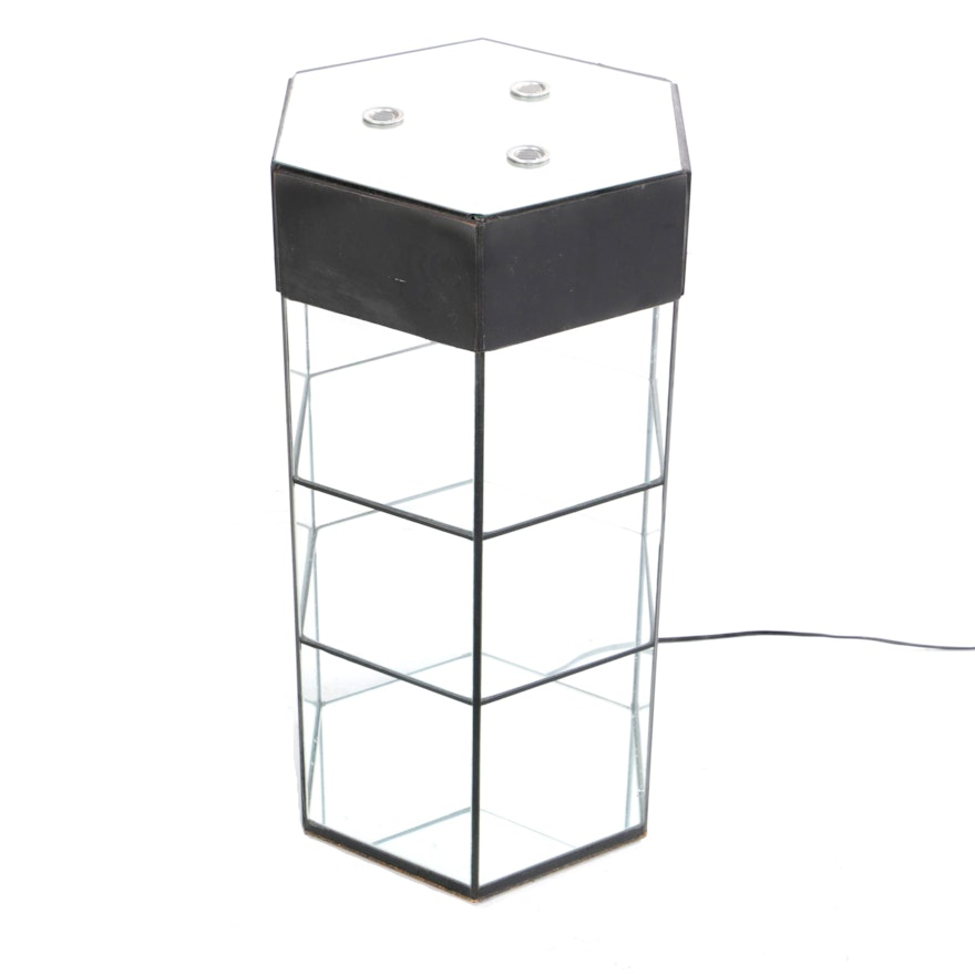 Illuminated Hexagonal Retail Display Case