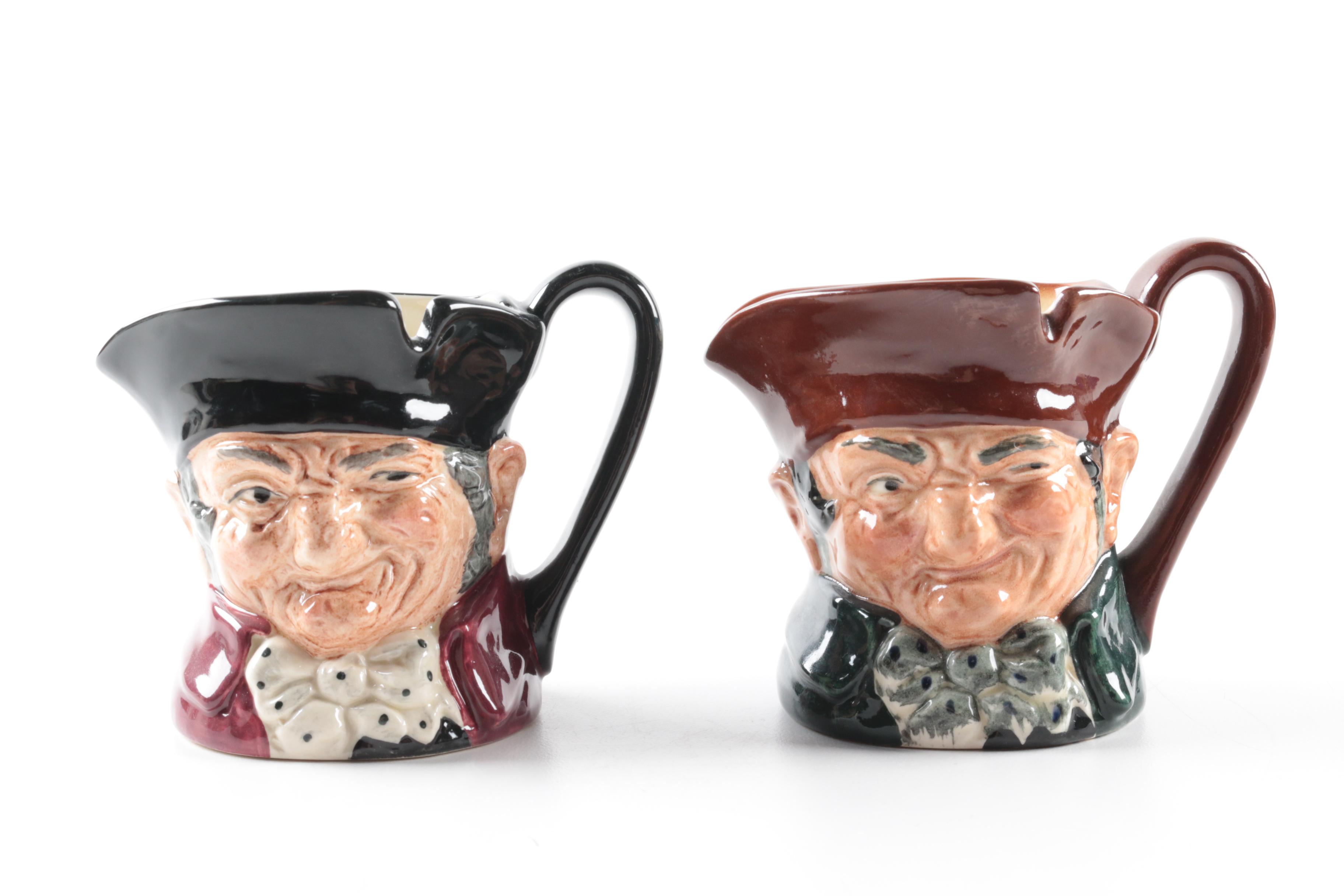 Vintage Royal Doulton "Old Charley" Ash Receiver and Character Jugs