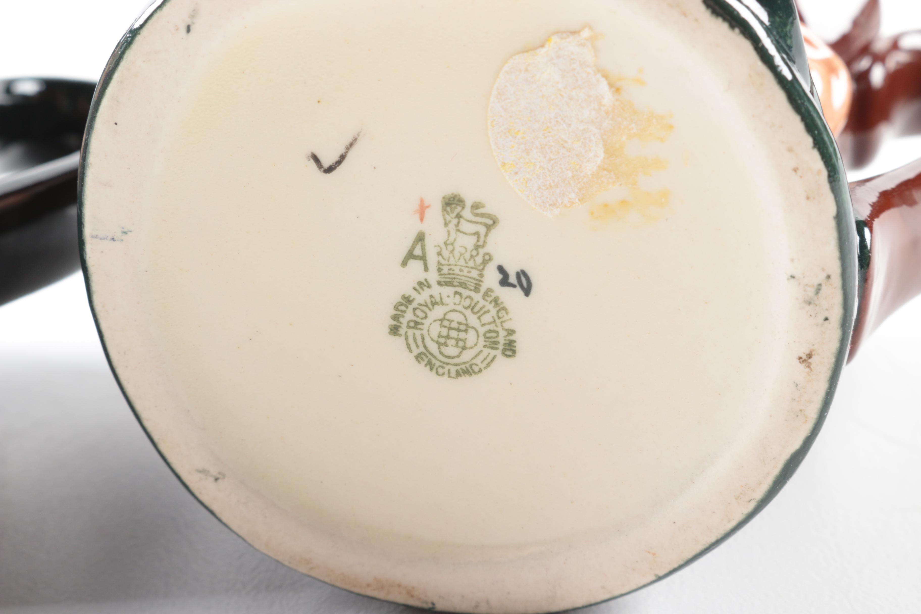 Vintage Royal Doulton "Old Charley" Ash Receiver and Character Jugs