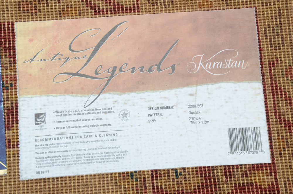 Machine Made Karastan "Antique Legends" Oushak Style Accent Rug