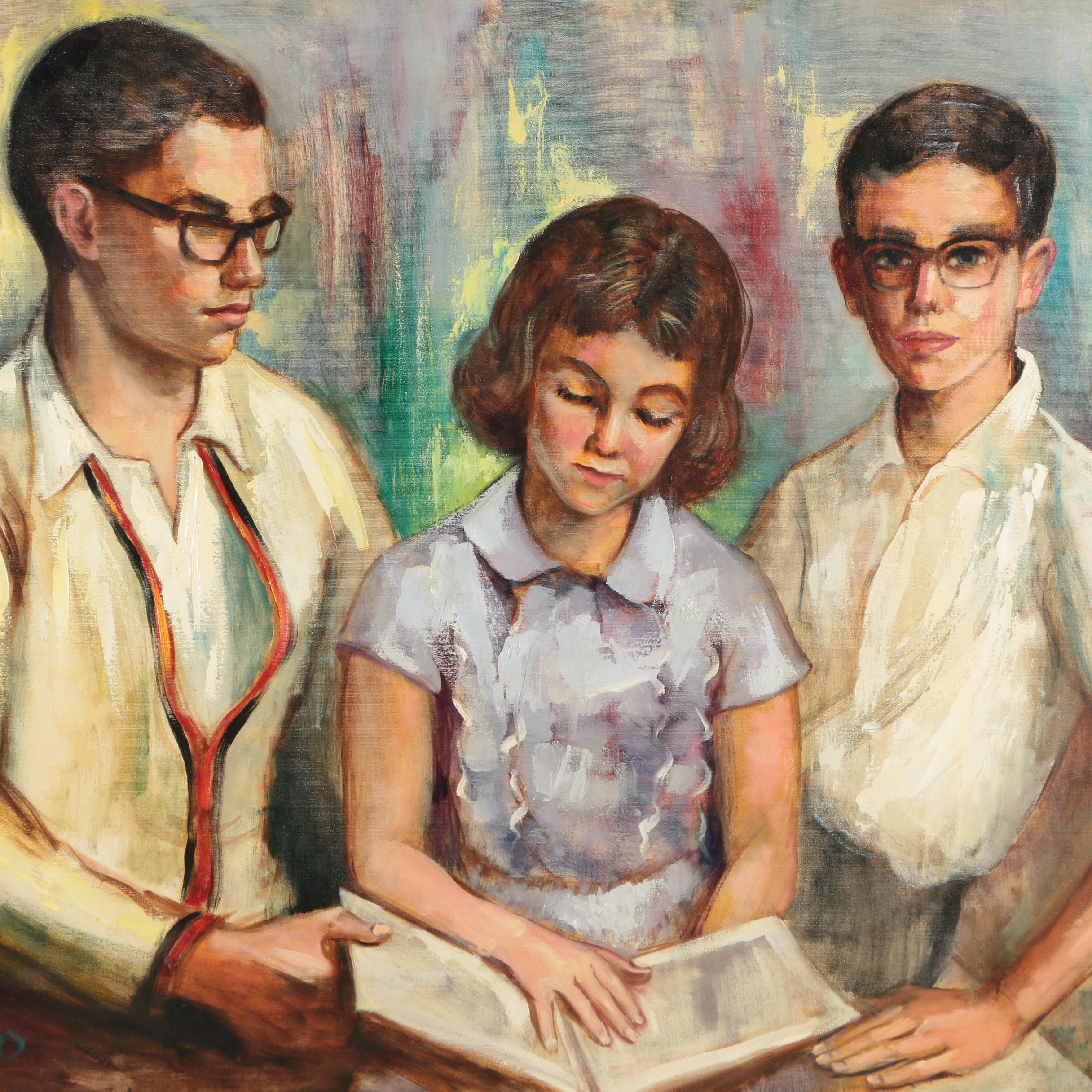 GEO Oil Painting of Children Reading