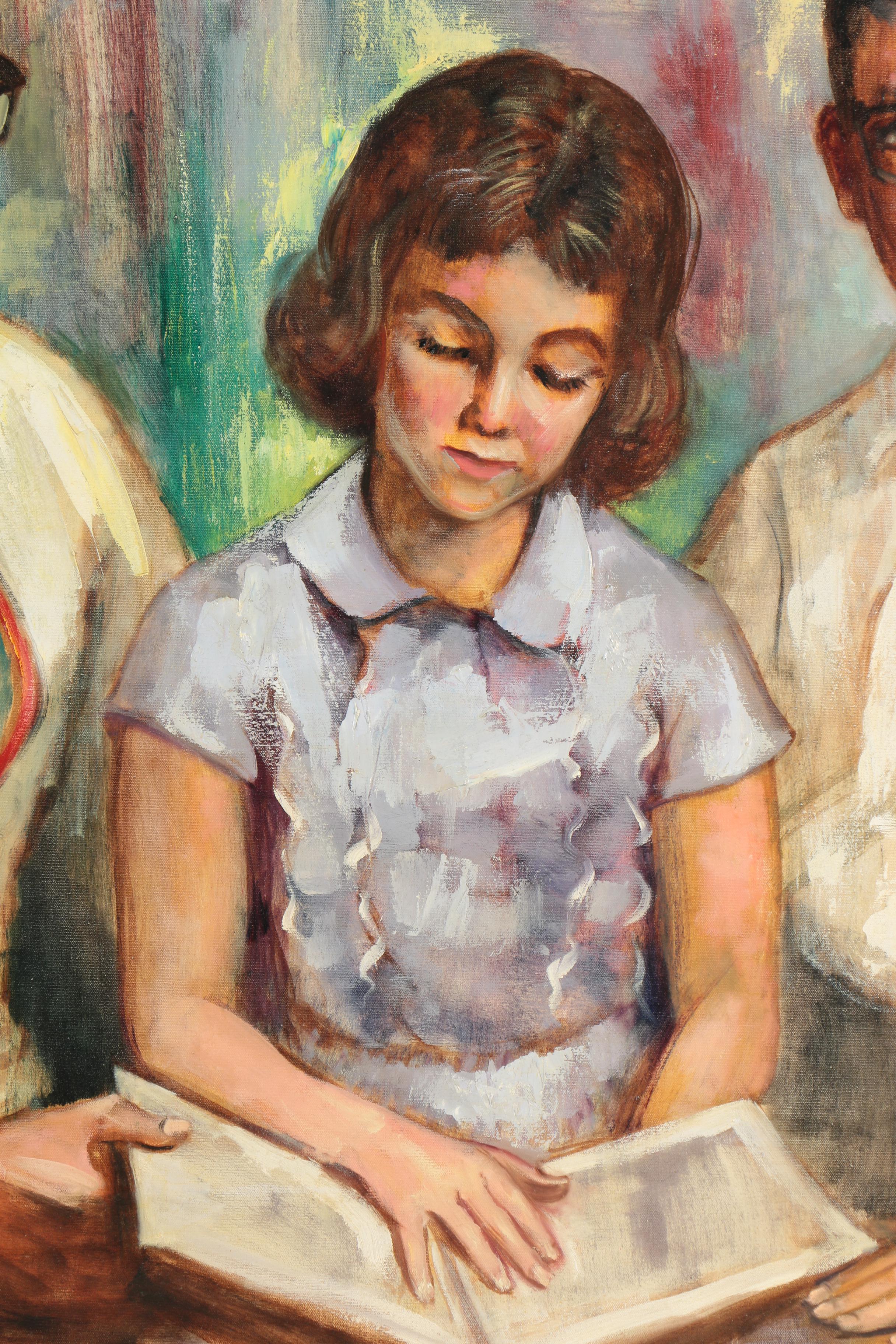 GEO Oil Painting of Children Reading