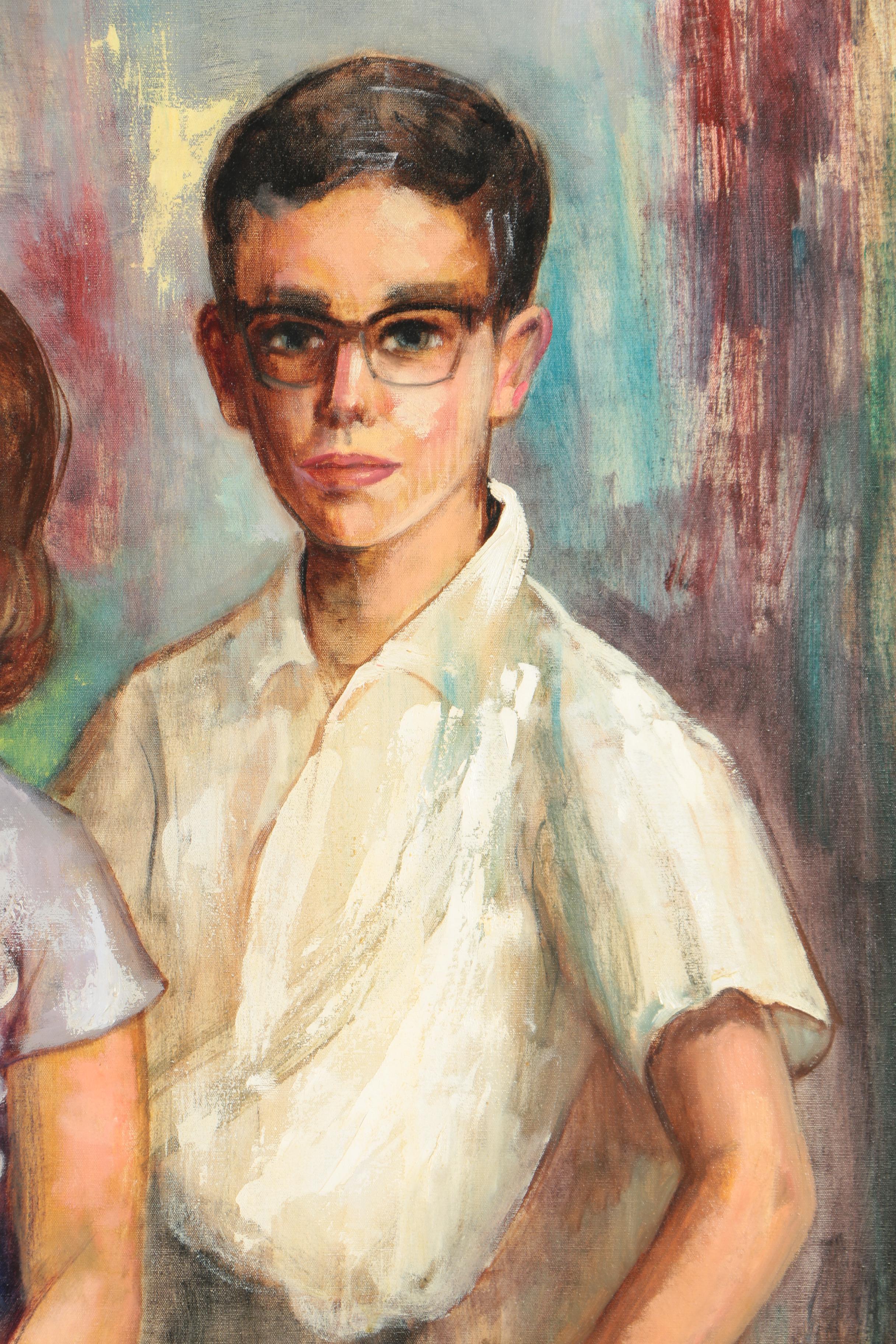 GEO Oil Painting of Children Reading