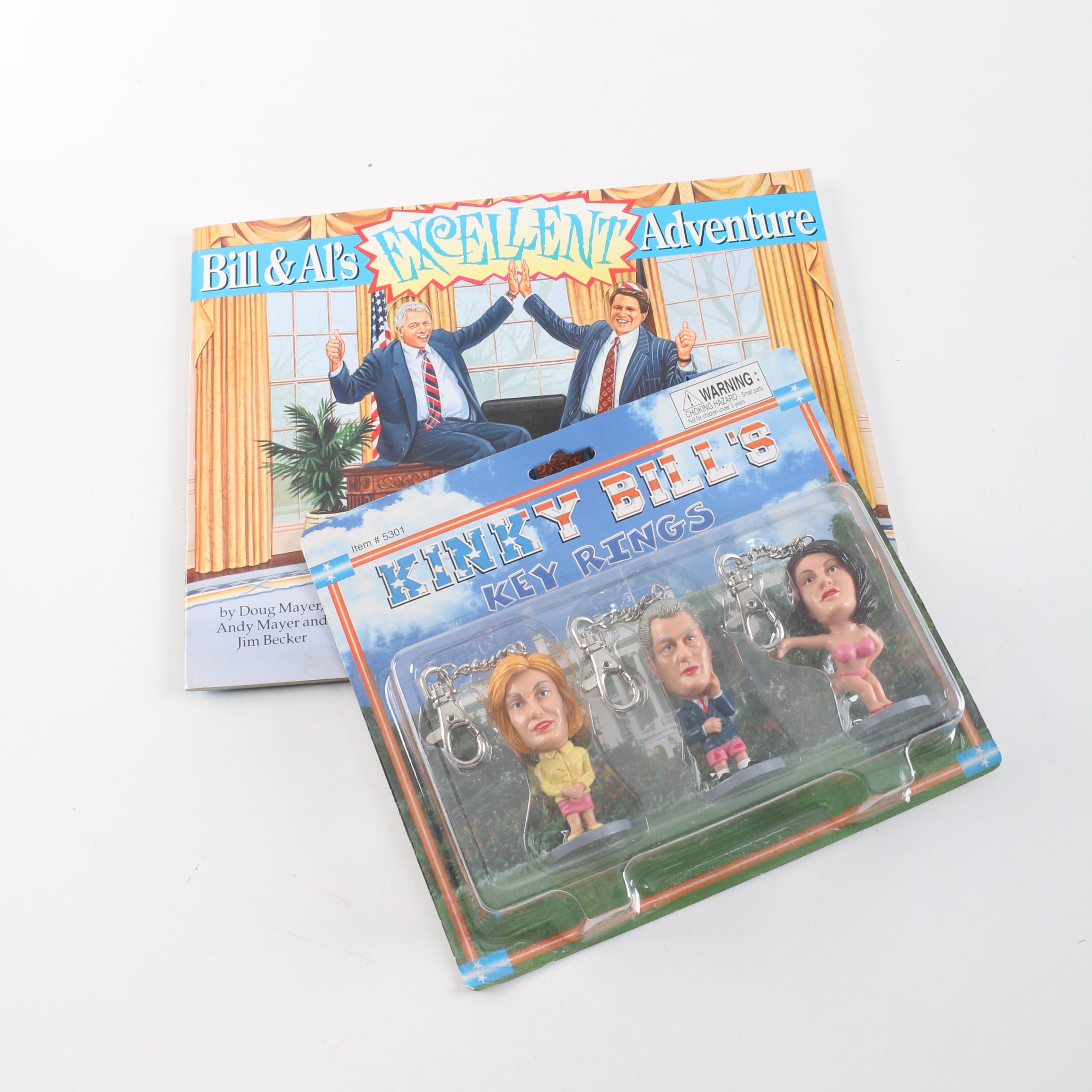 Irreverent Bill Clinton Key Chains and Paper Doll Book