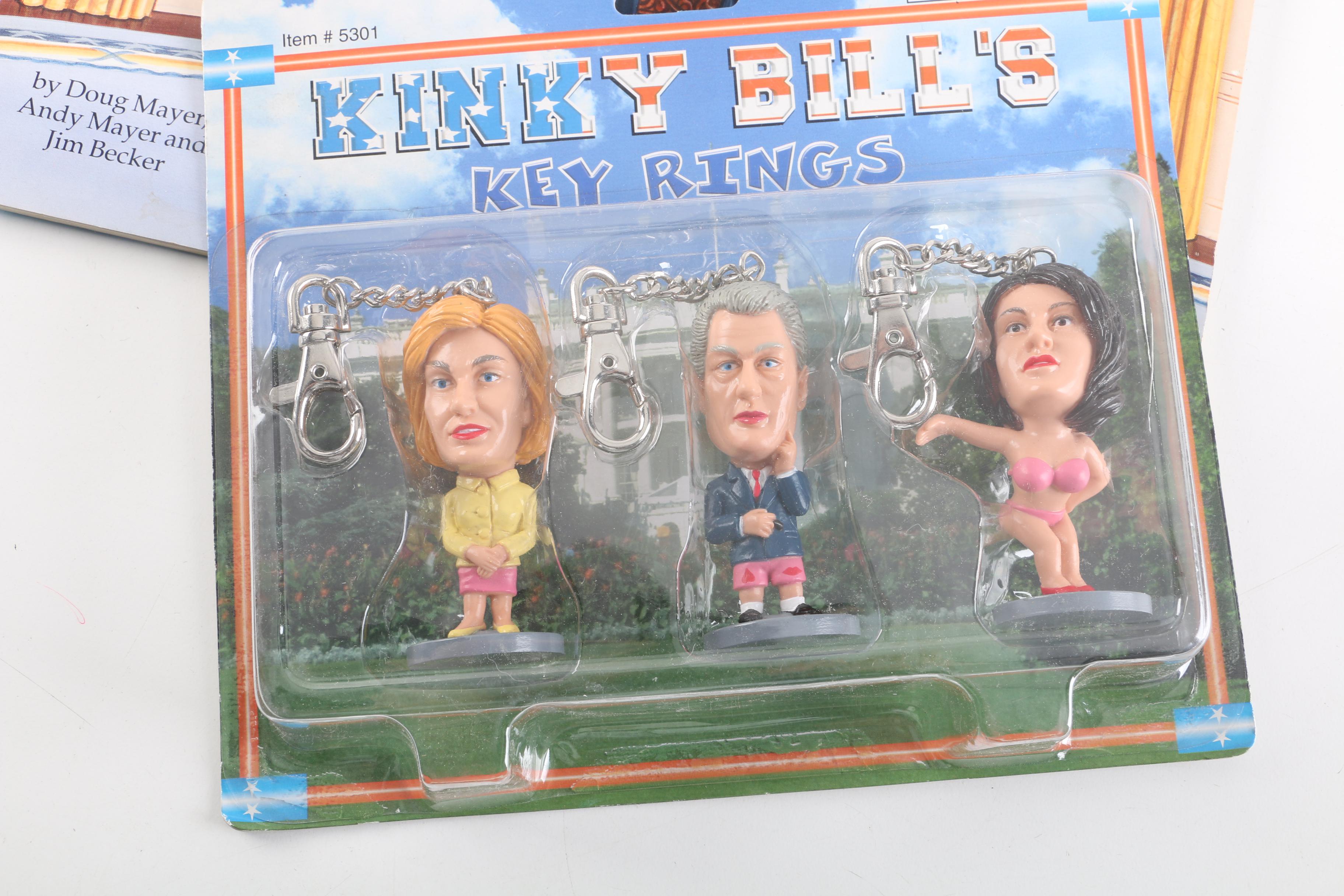 Irreverent Bill Clinton Key Chains and Paper Doll Book