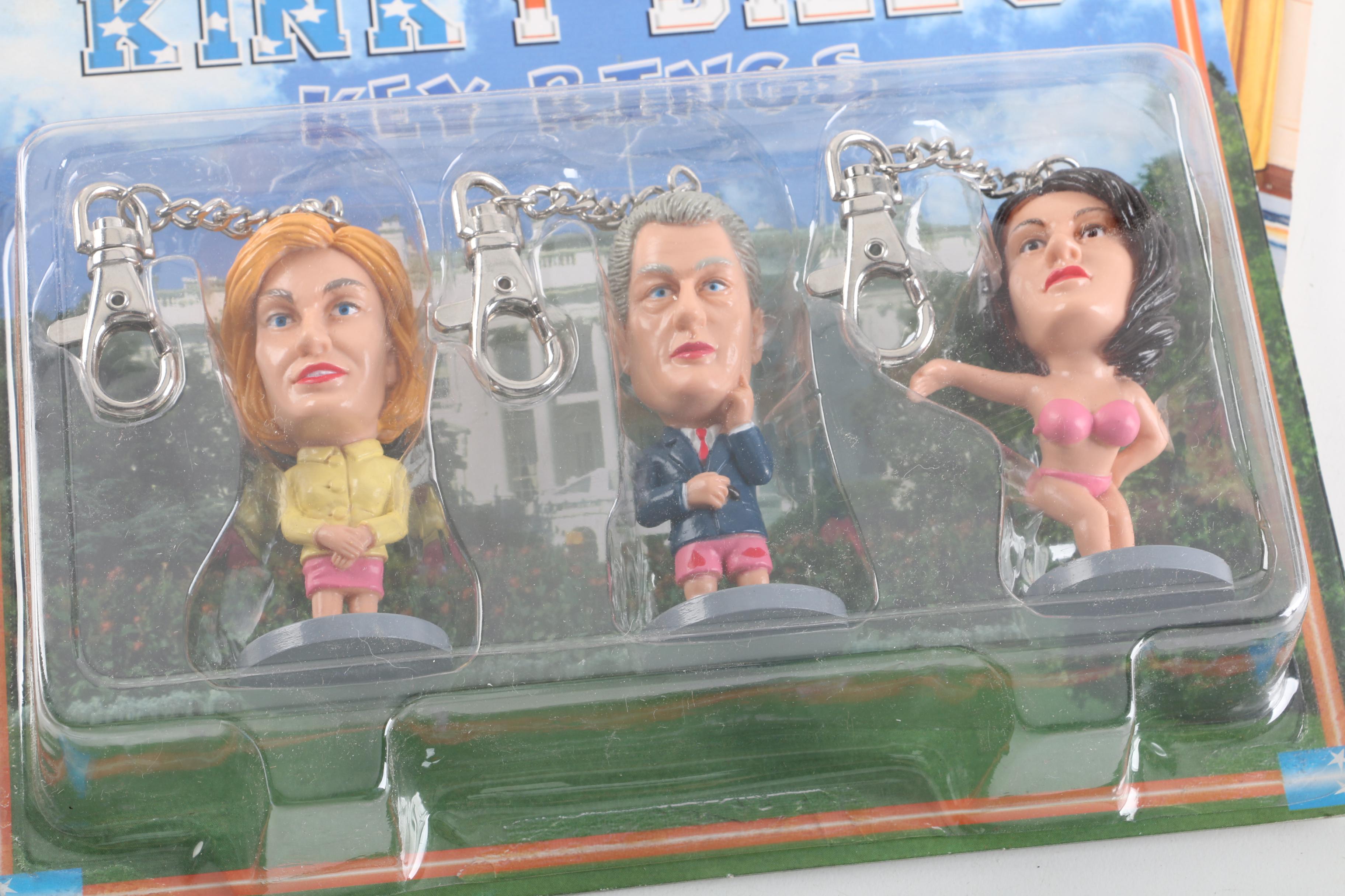 Irreverent Bill Clinton Key Chains and Paper Doll Book