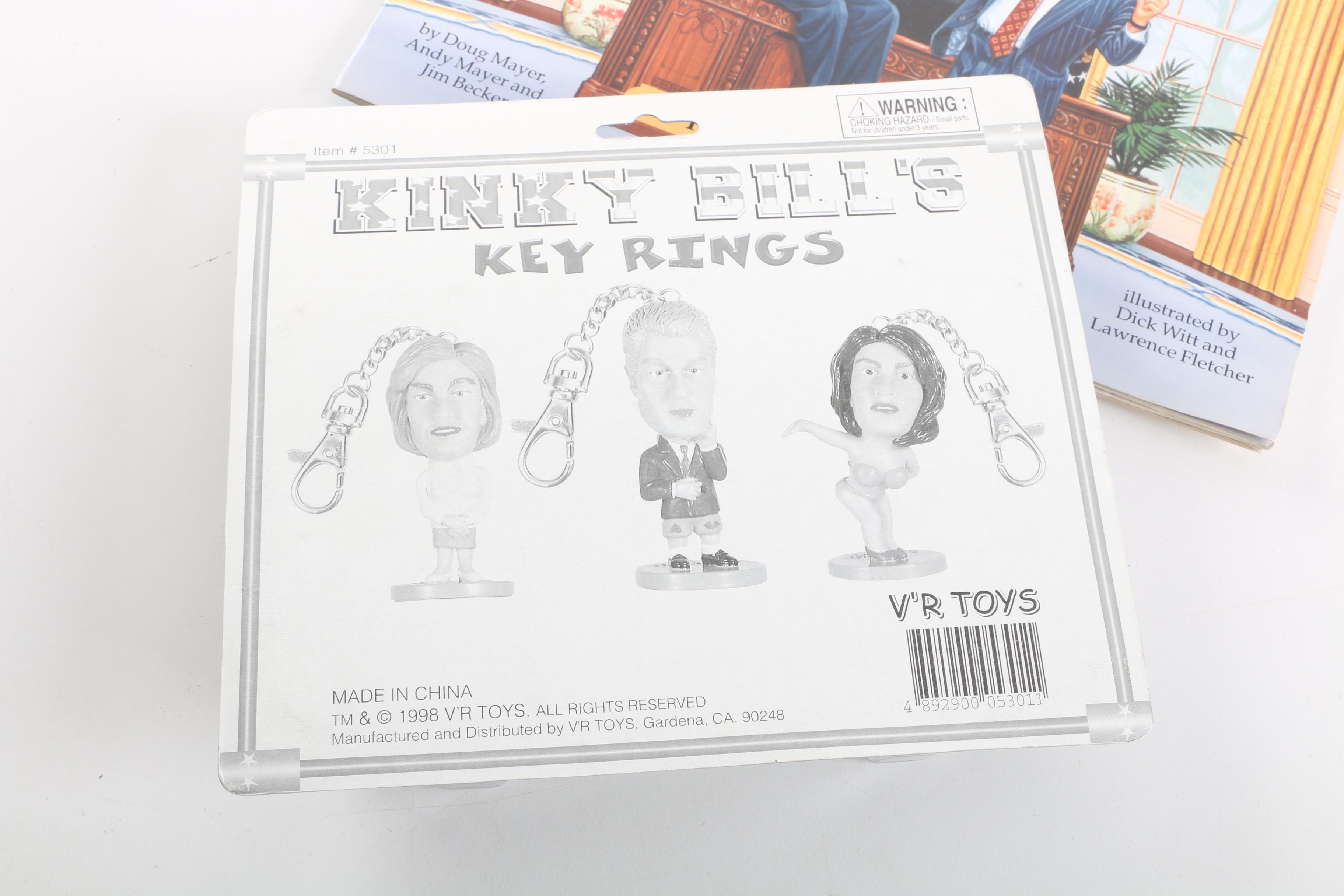 Irreverent Bill Clinton Key Chains and Paper Doll Book