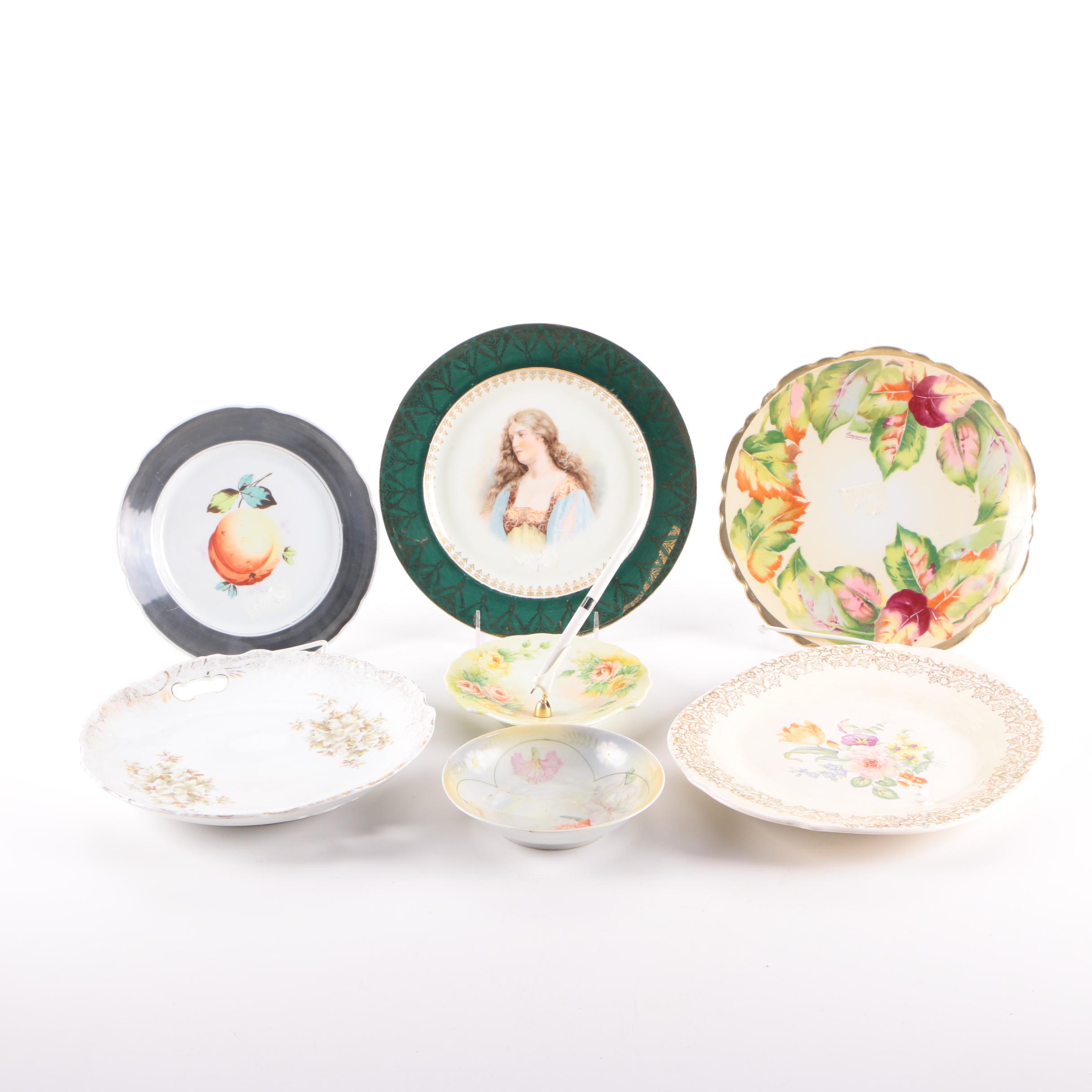 Vintage Porcelain Plates and Pen Holder