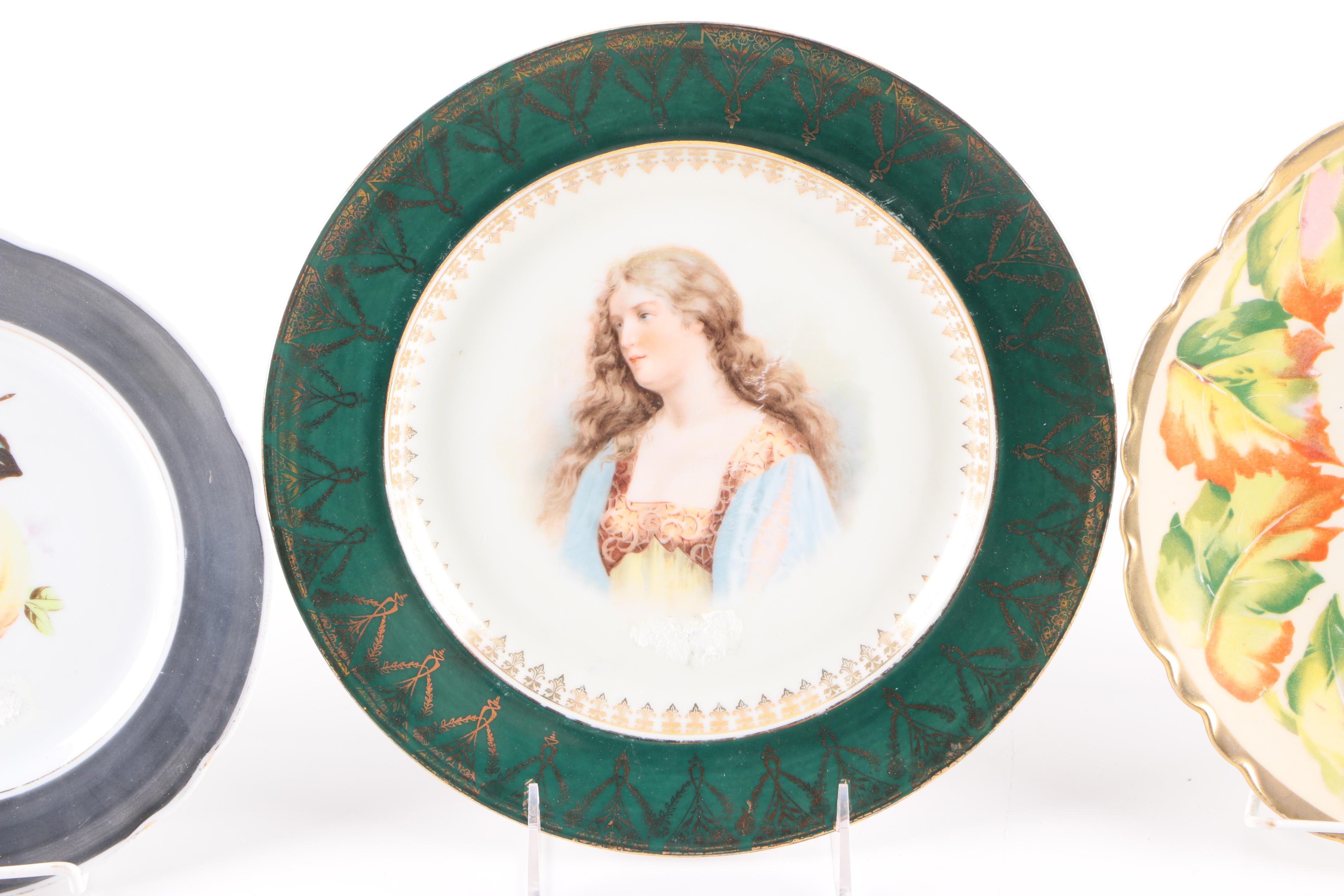 Vintage Porcelain Plates and Pen Holder