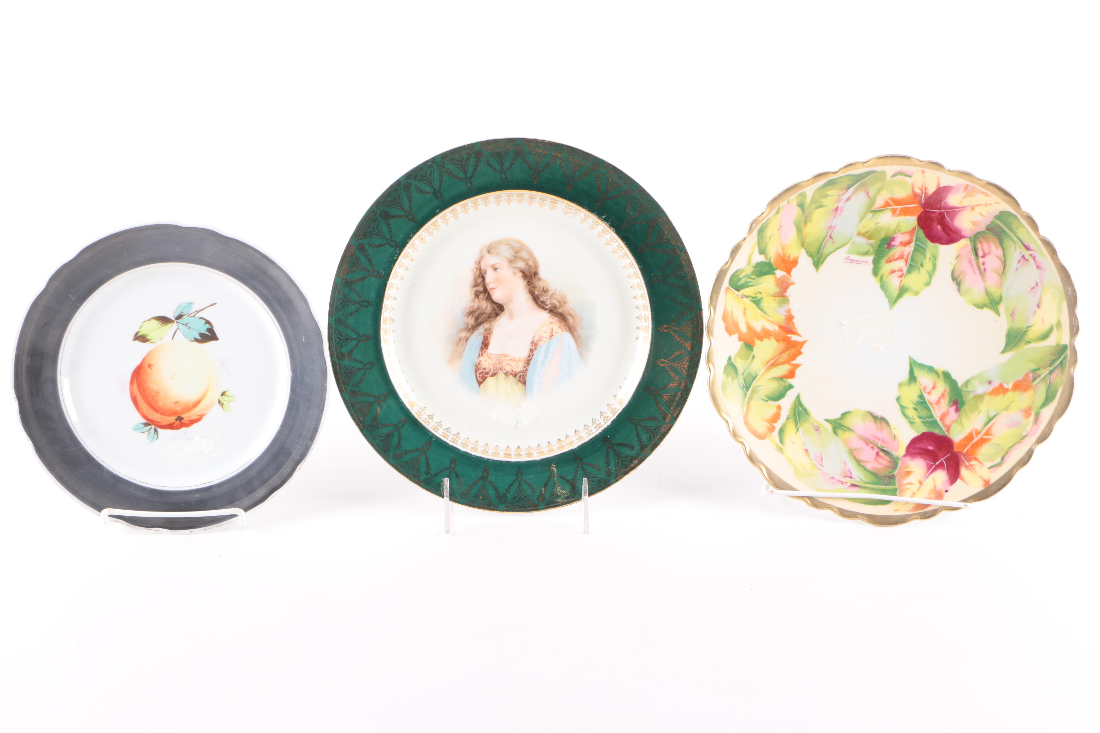 Vintage Porcelain Plates and Pen Holder