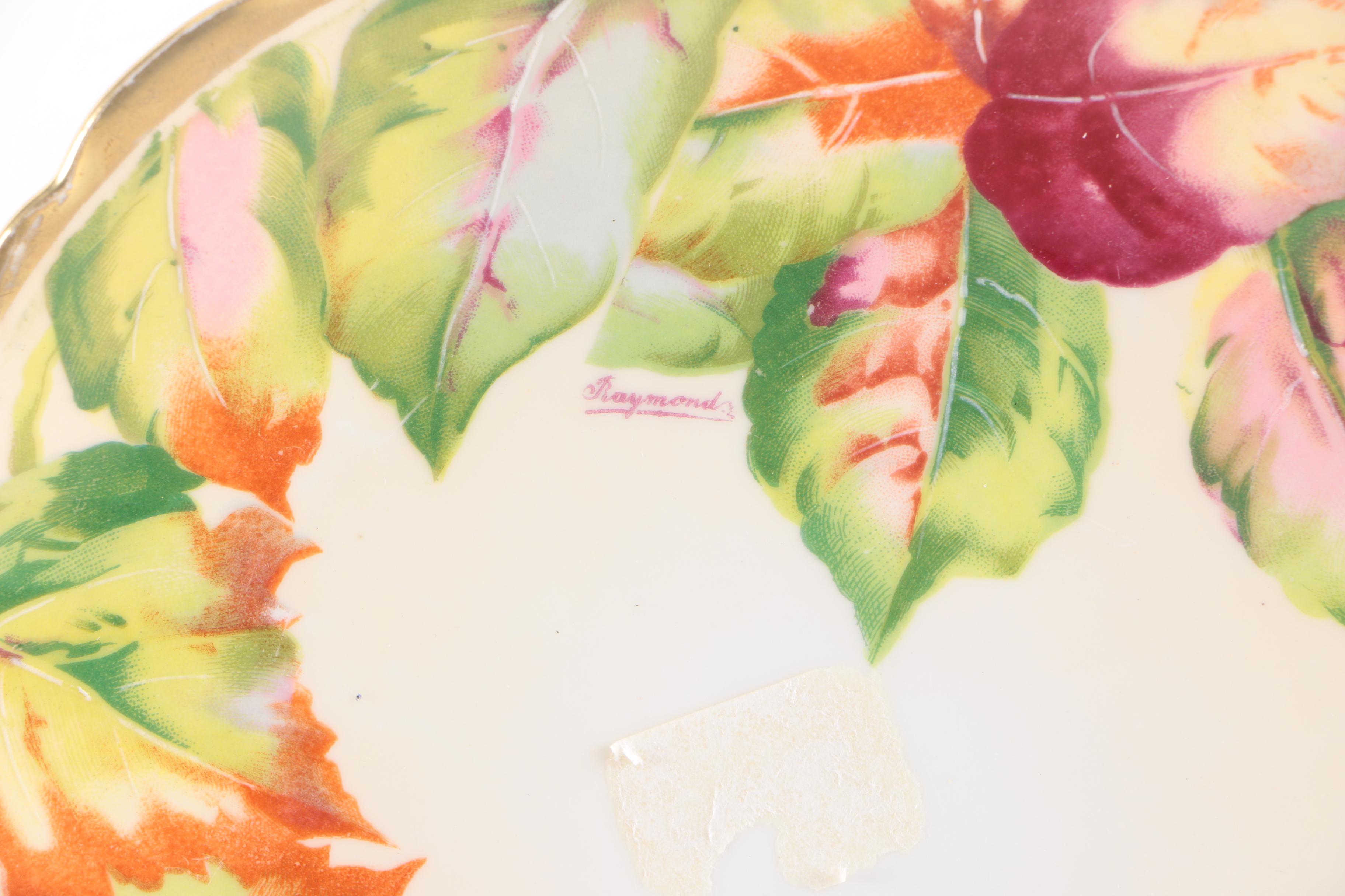 Vintage Porcelain Plates and Pen Holder