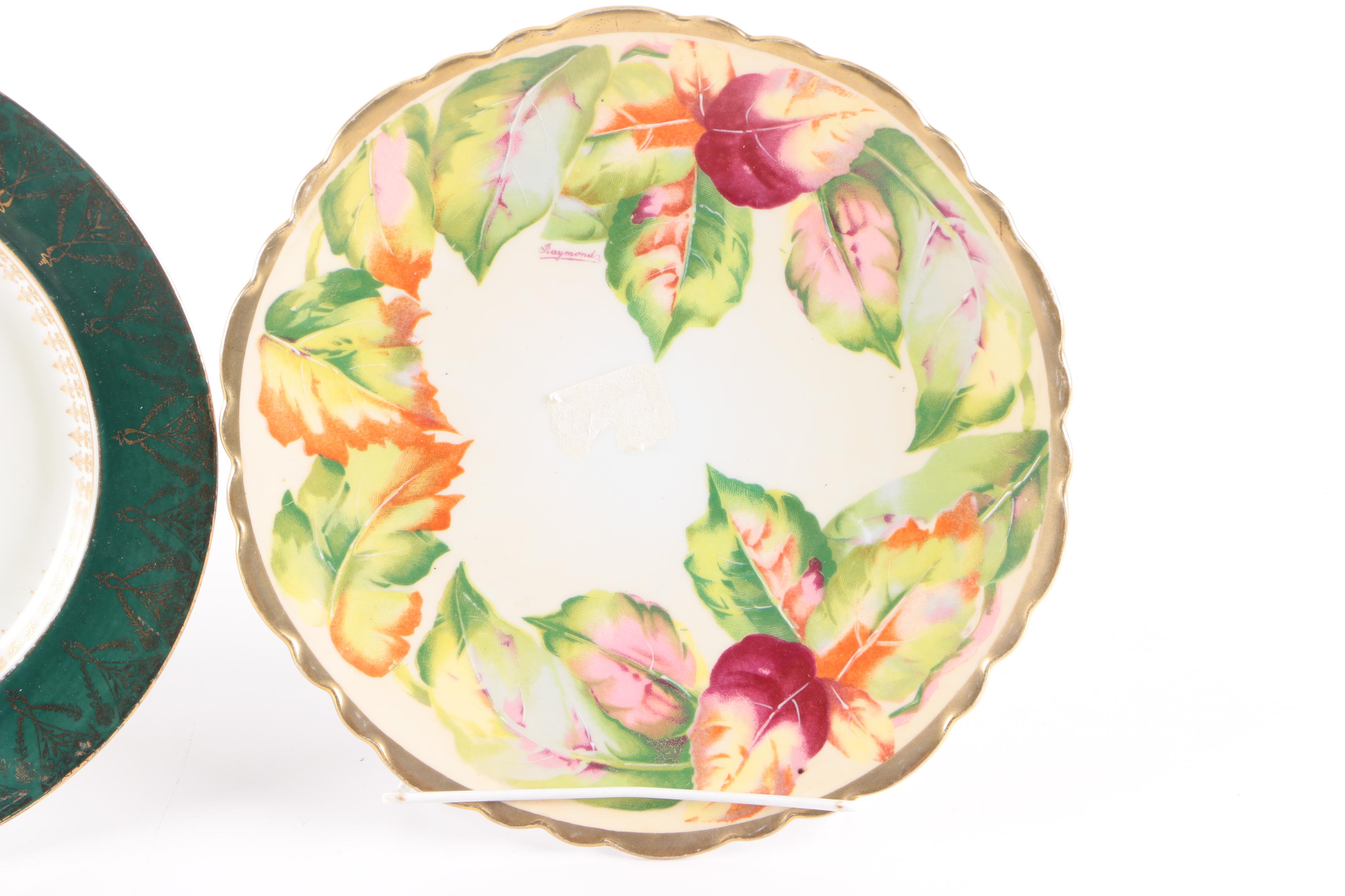 Vintage Porcelain Plates and Pen Holder