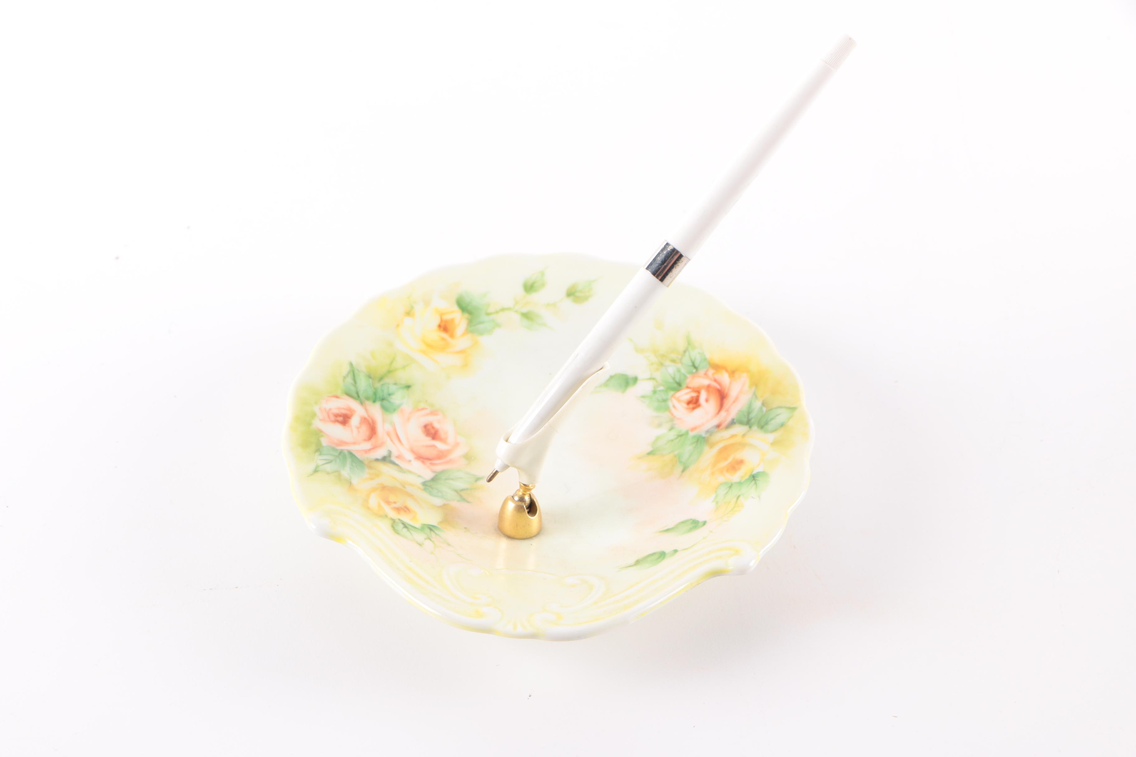 Vintage Porcelain Plates and Pen Holder
