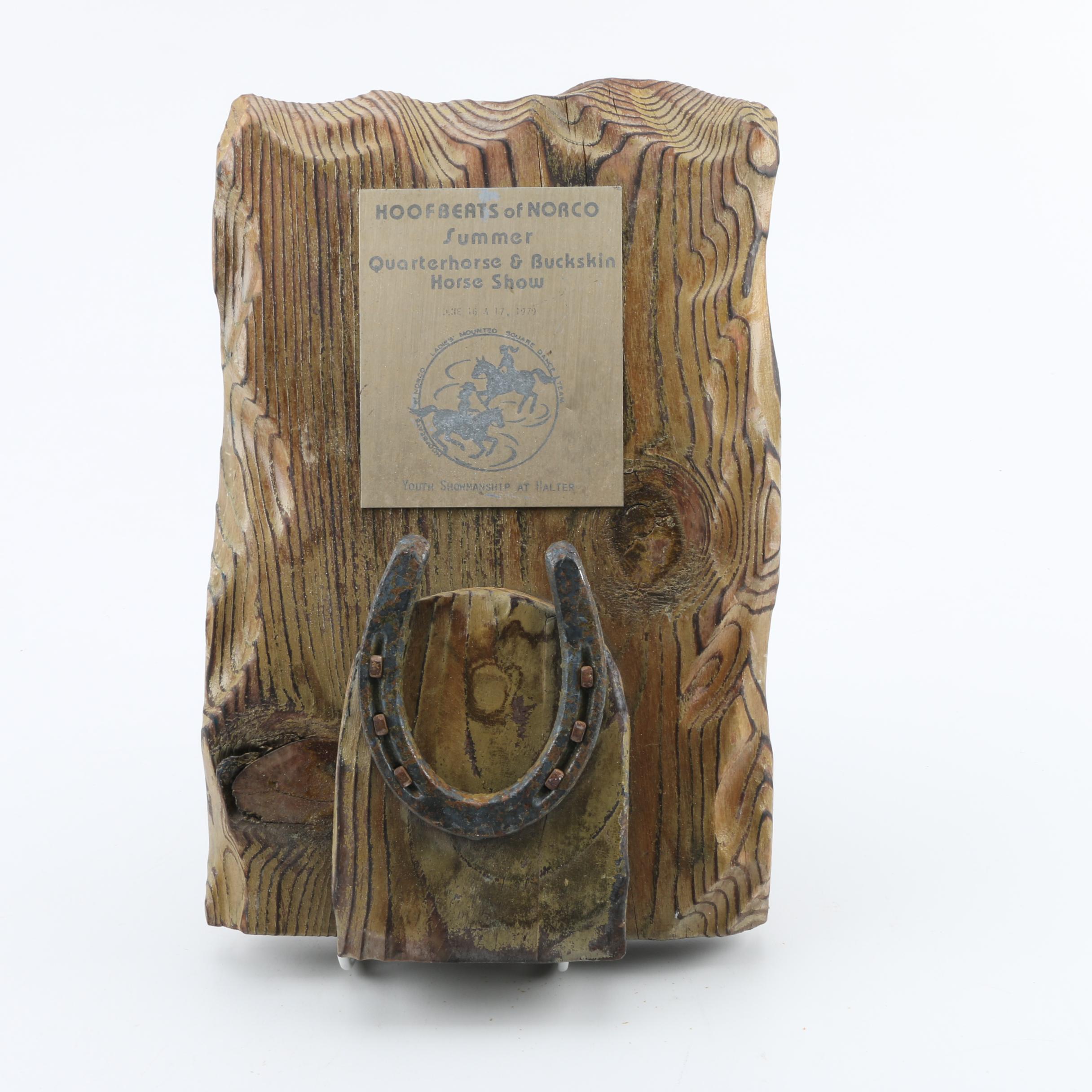 Vintage Hoofbeats of Norco Quarterhorse and Buckskin Horse Show Plaque