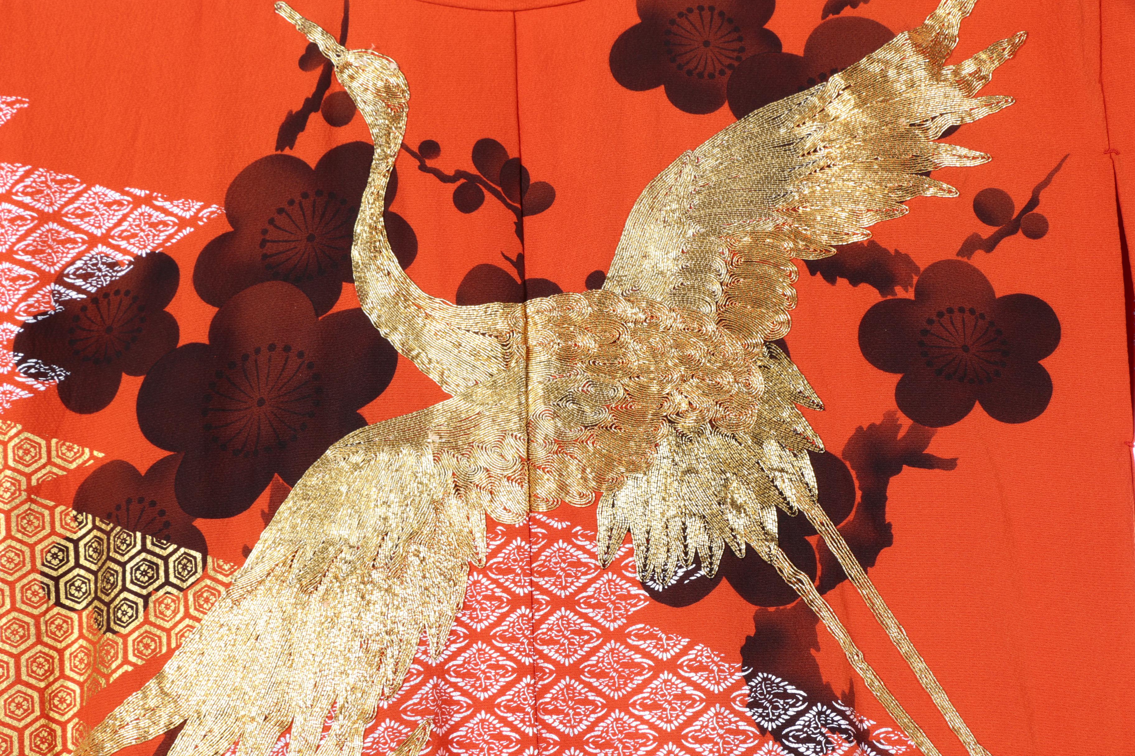 Vintage Japanese Silk Crepe Uchikake Wedding Kimono