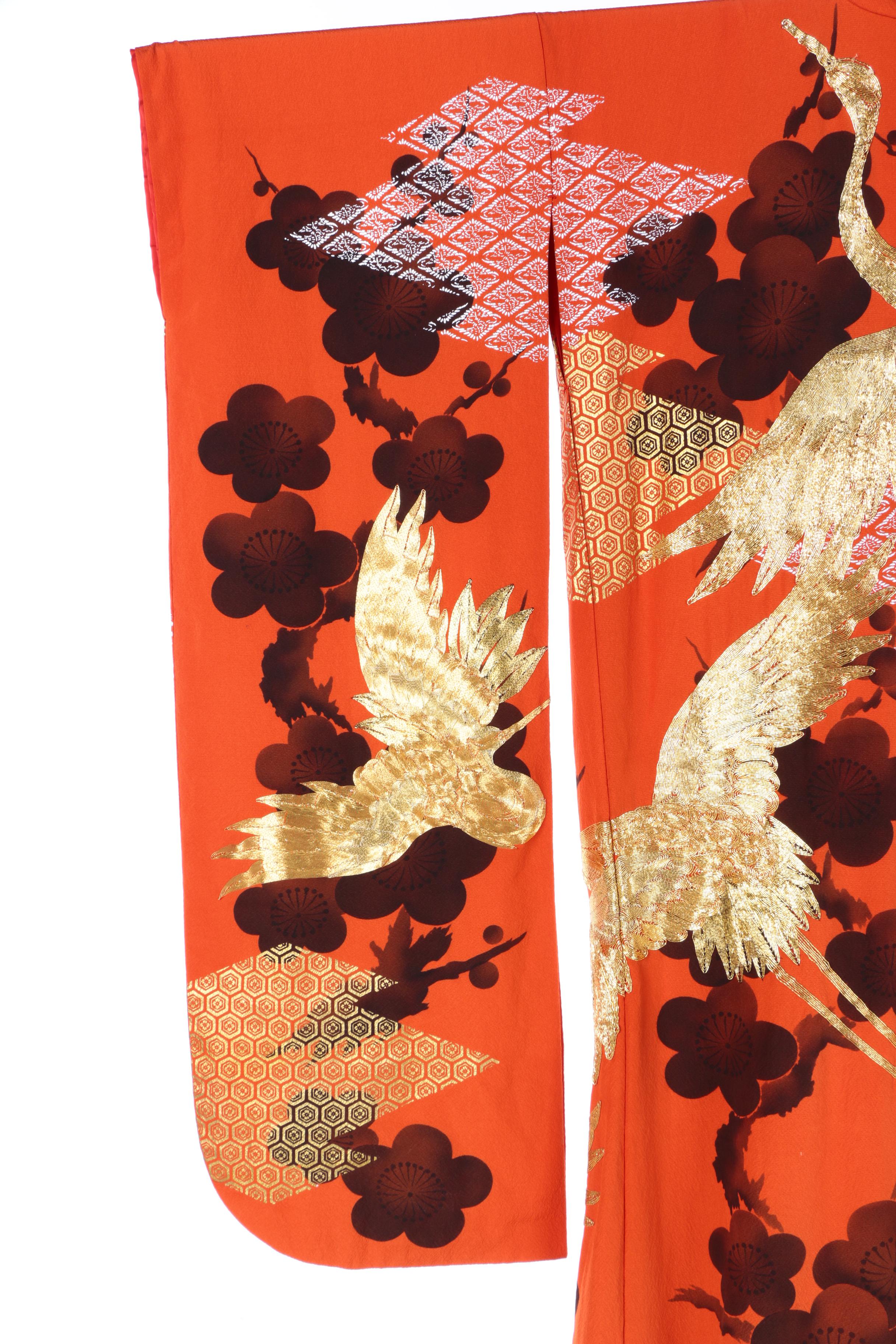 Vintage Japanese Silk Crepe Uchikake Wedding Kimono