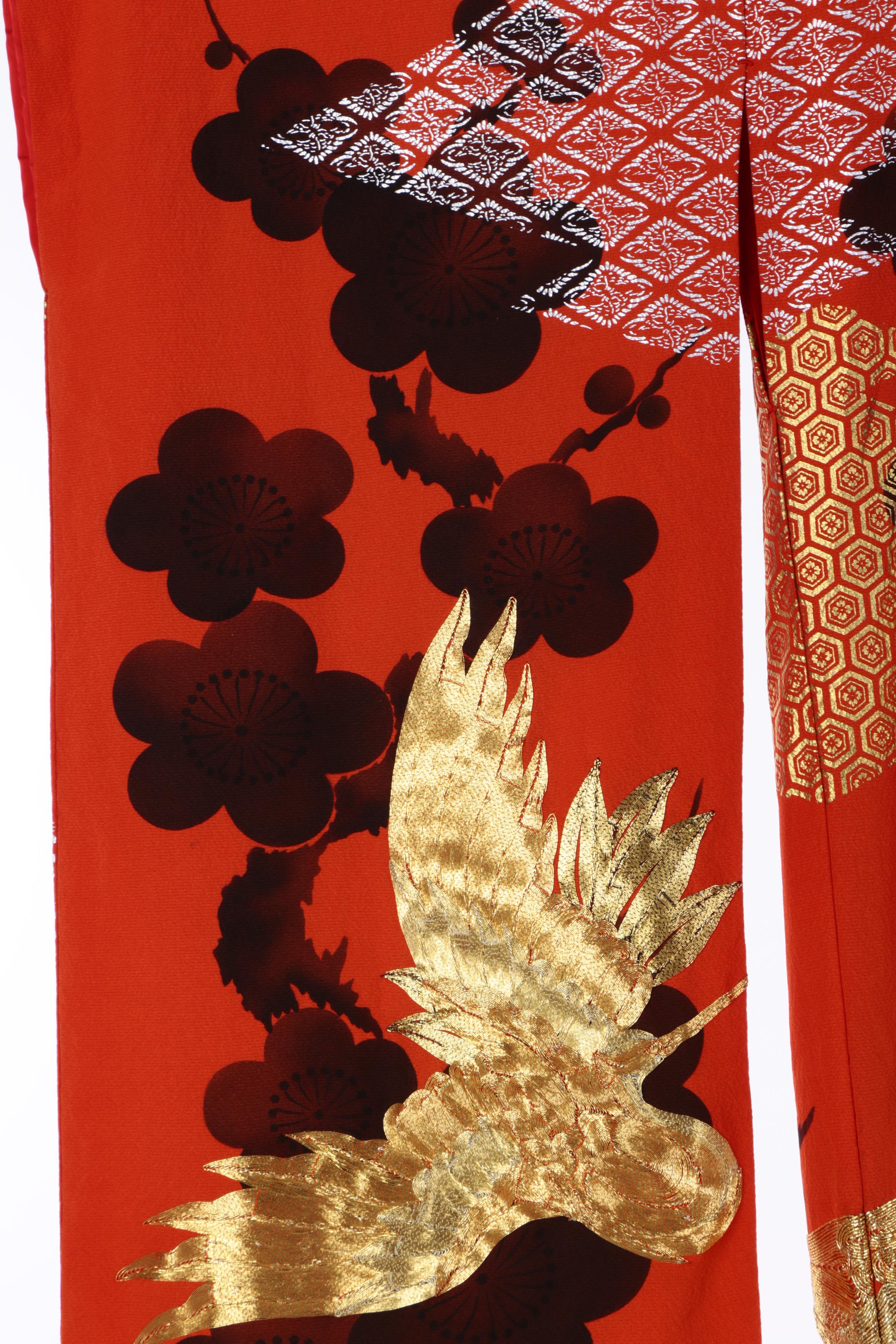 Vintage Japanese Silk Crepe Uchikake Wedding Kimono