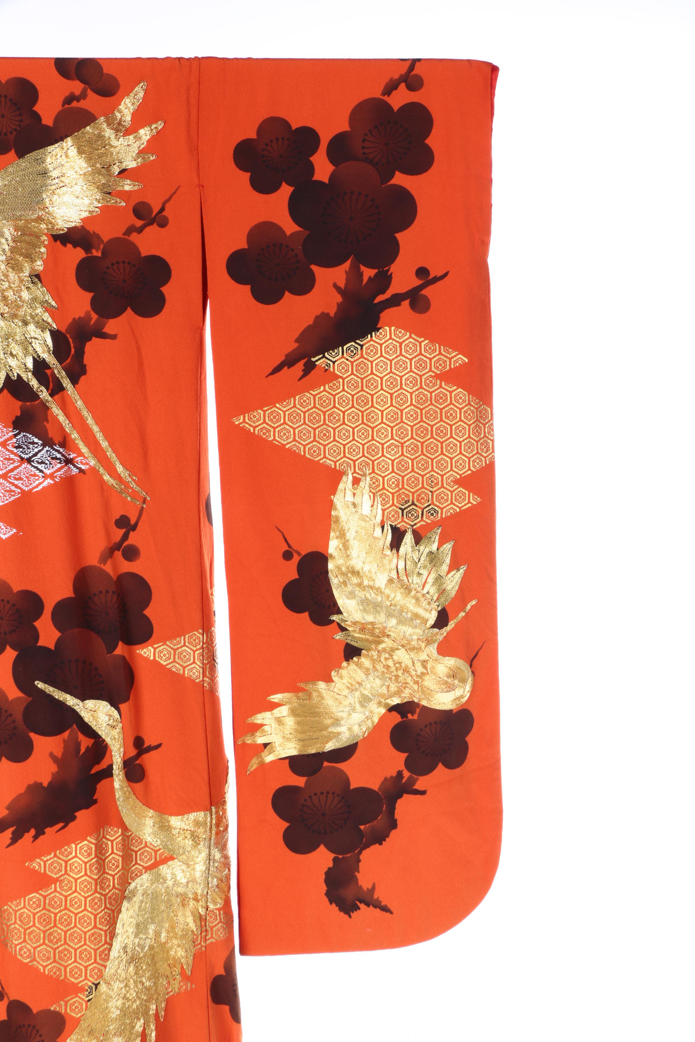 Vintage Japanese Silk Crepe Uchikake Wedding Kimono