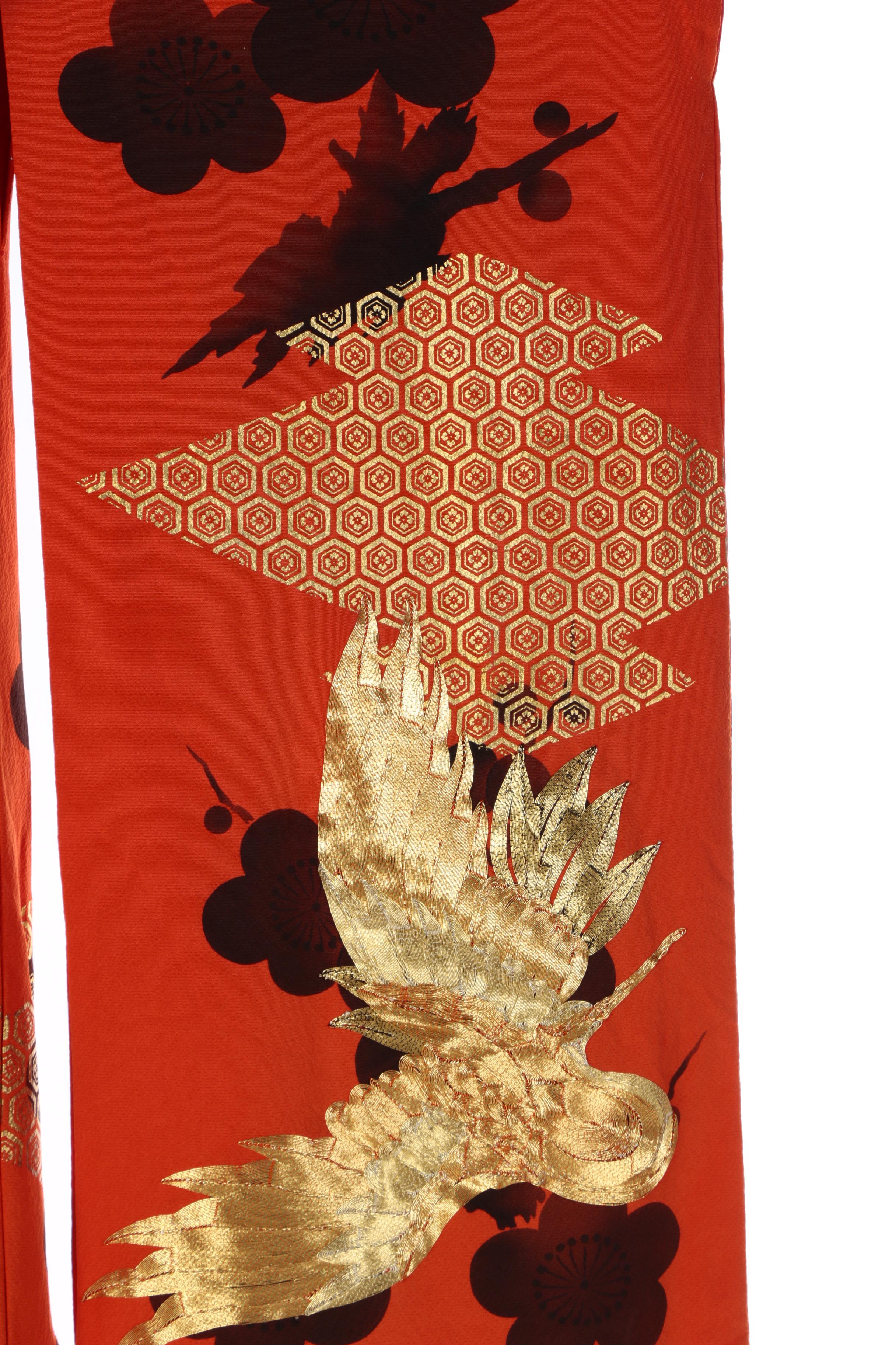 Vintage Japanese Silk Crepe Uchikake Wedding Kimono
