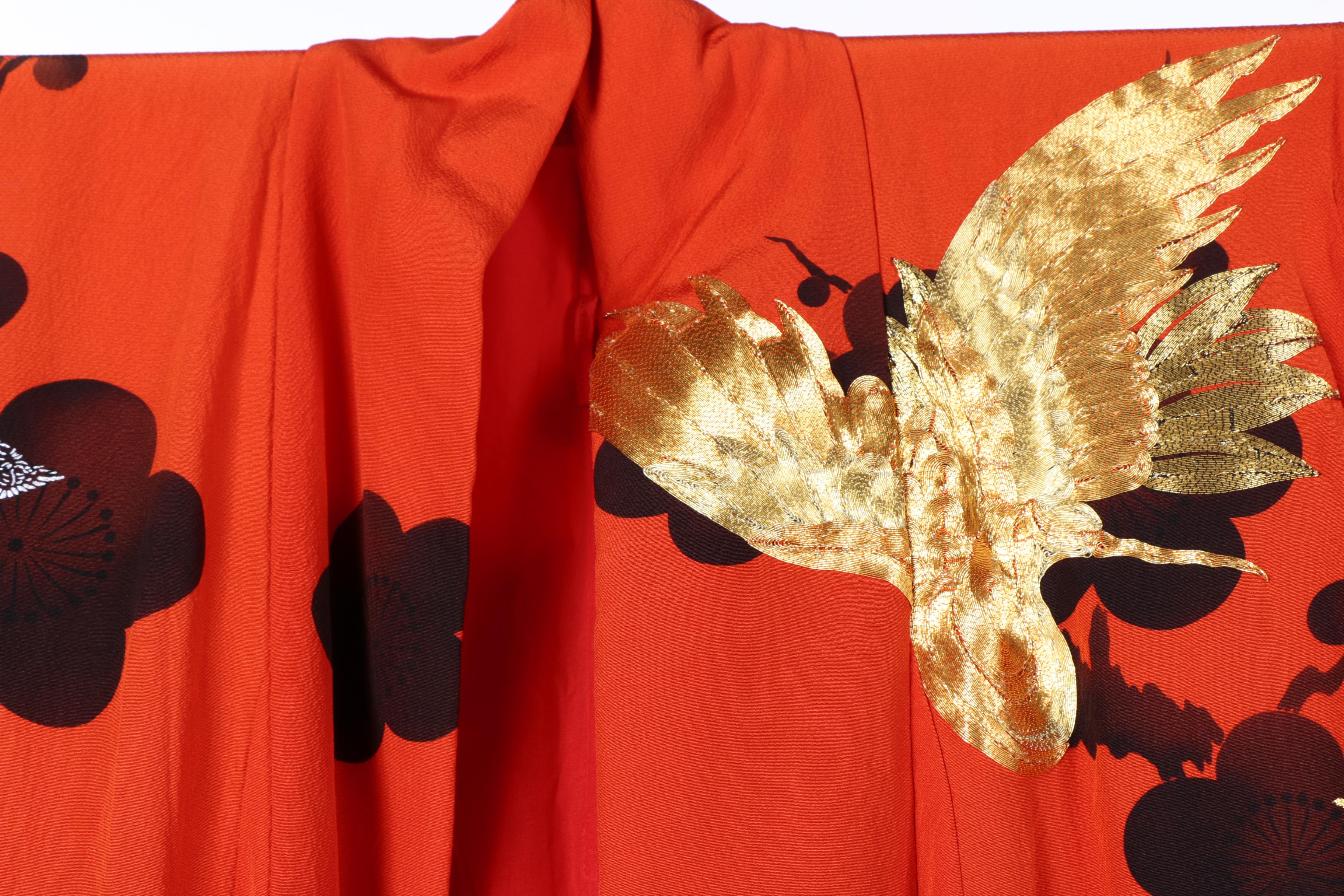 Vintage Japanese Silk Crepe Uchikake Wedding Kimono