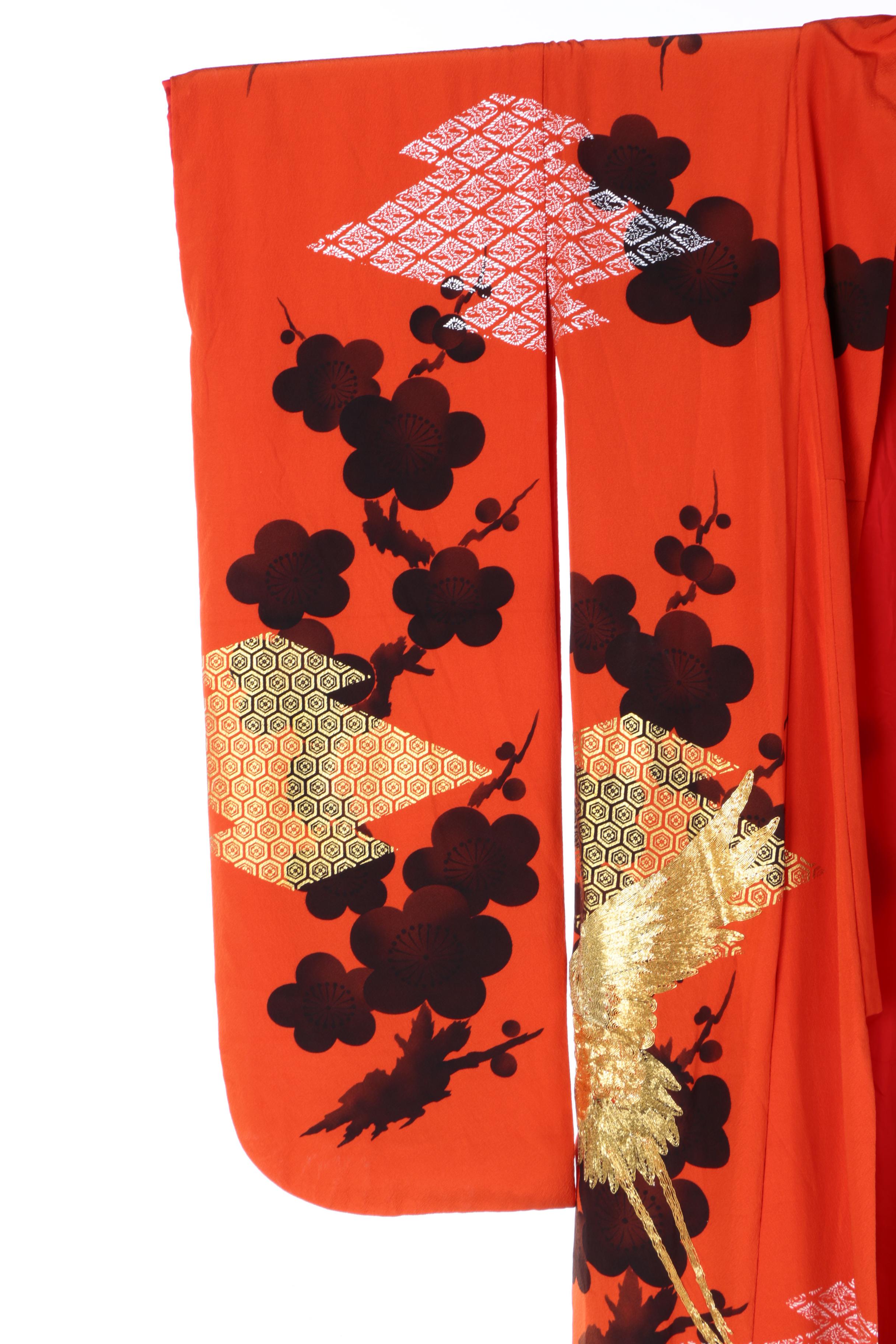 Vintage Japanese Silk Crepe Uchikake Wedding Kimono