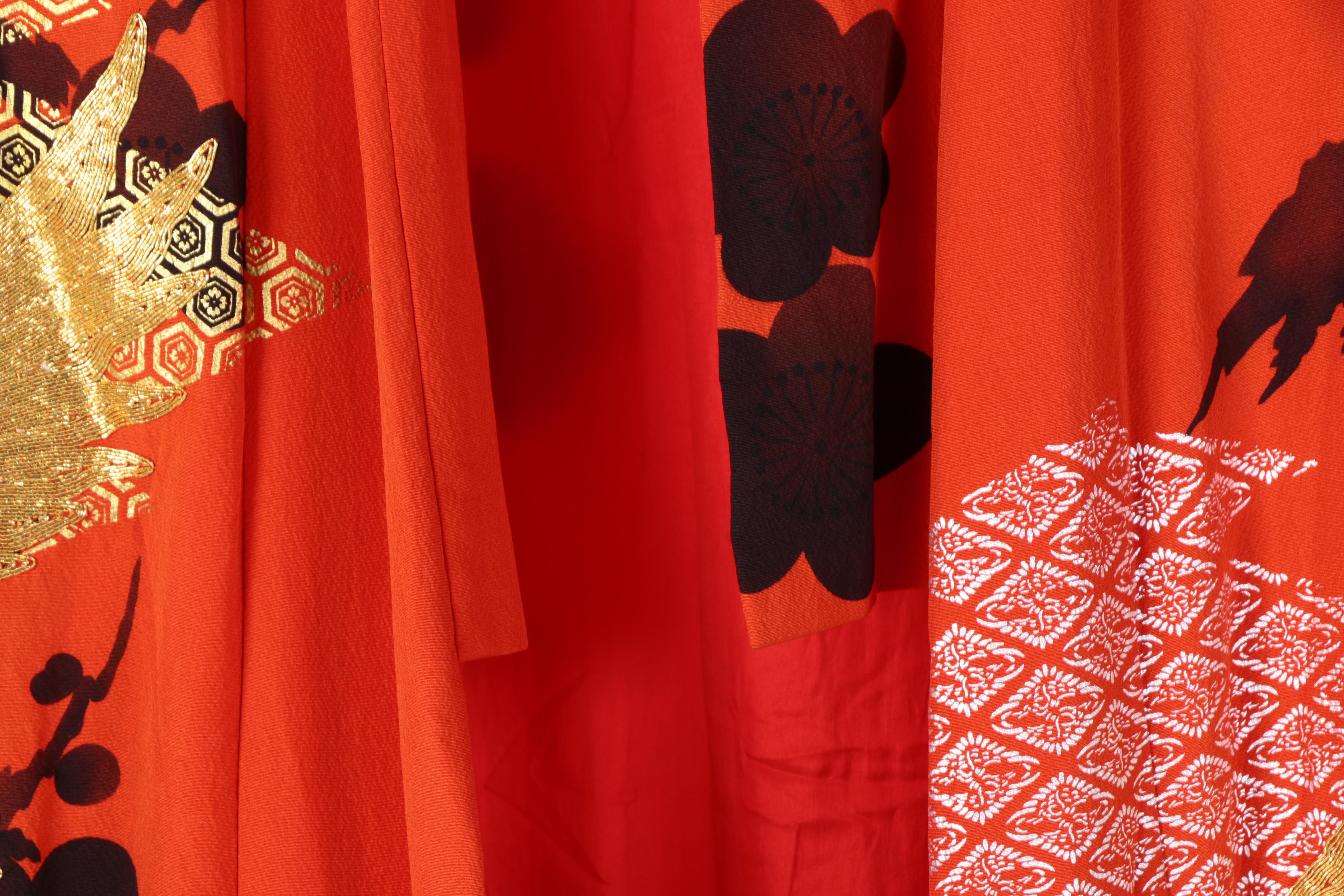 Vintage Japanese Silk Crepe Uchikake Wedding Kimono